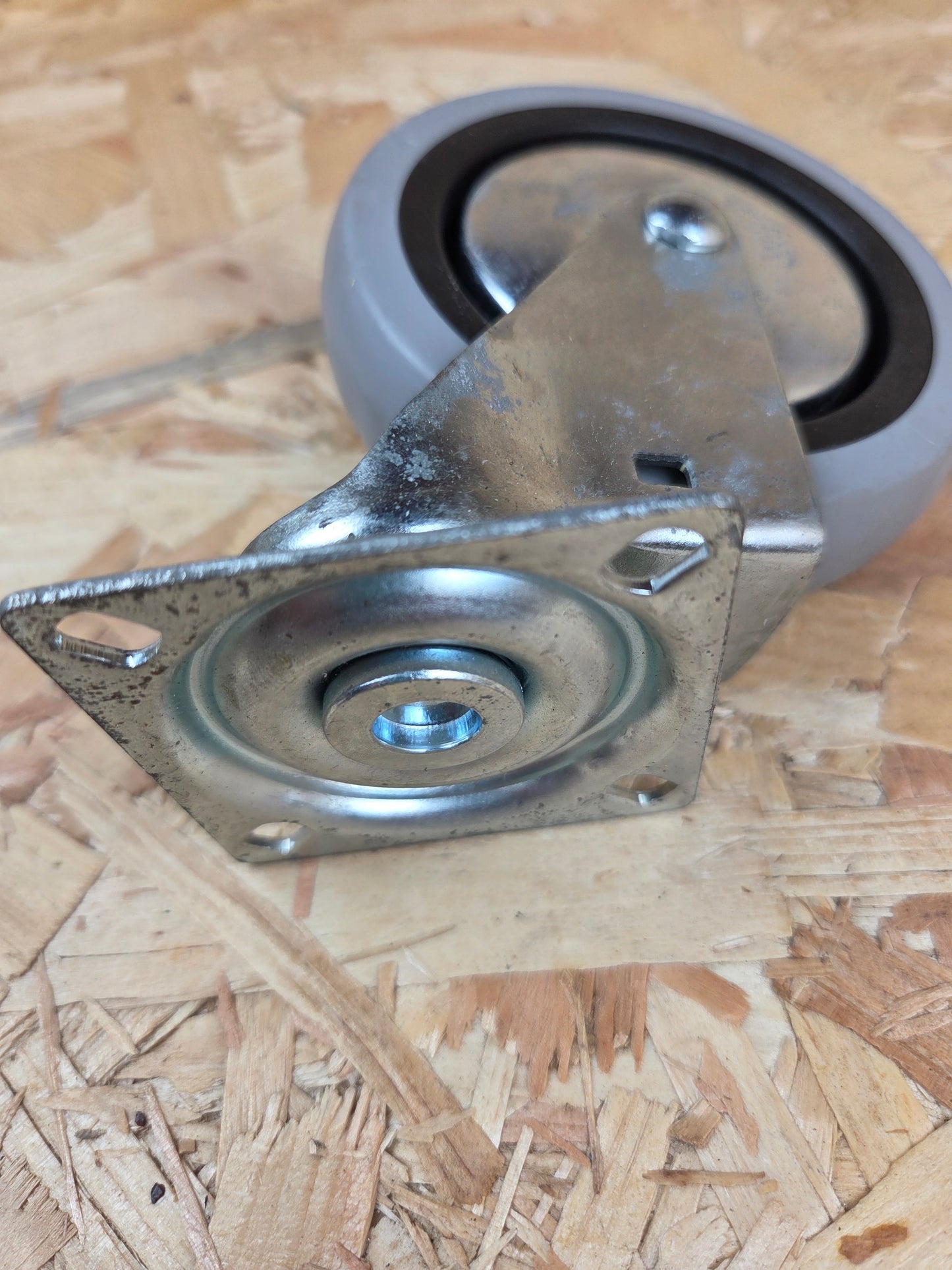 Swivel Plate Castor Wheel 360 Swivel Grey Rubber Heavy Duty Trolley Furniture Caster 100mm