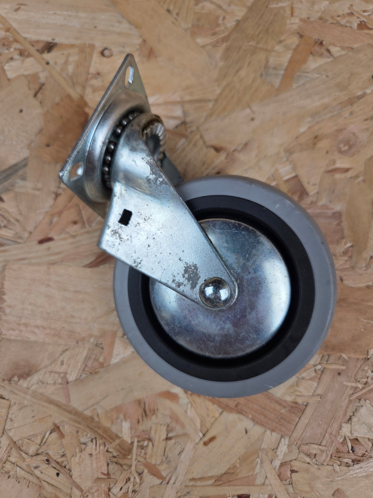 Swivel Plate Castor Wheel 360 Swivel Grey Rubber Heavy Duty Trolley Furniture Caster 100mm