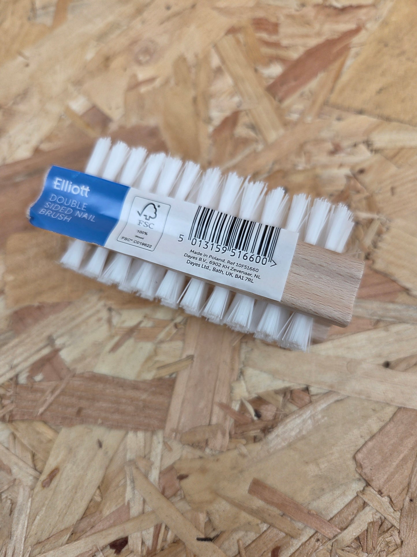 Wooden Double Sided Nail Brush Scrubbing Cleaning Scrubber Natural Wood Bristle Hand Cleaning Tool