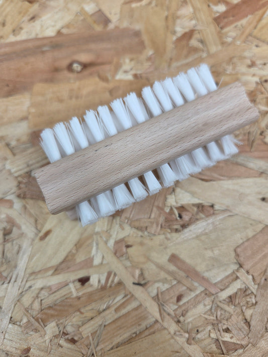 Wooden Double Sided Nail Brush Scrubbing Cleaning Scrubber Natural Wood Bristle Hand Cleaning Tool