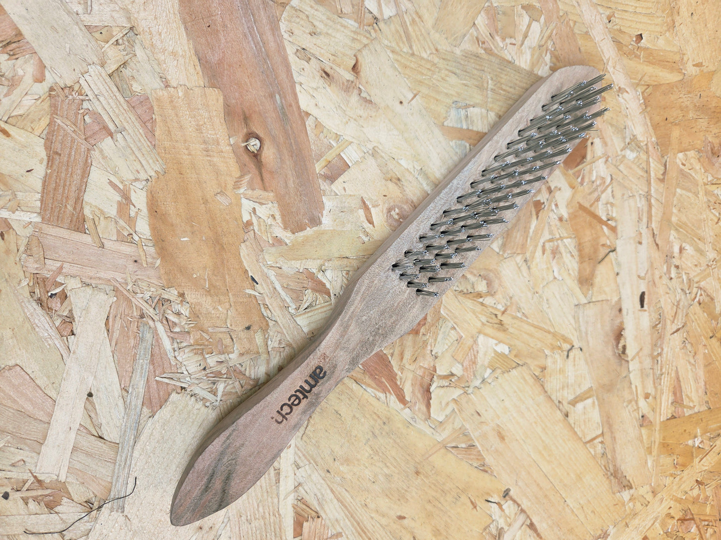 Wire Brush Wooden Handle Steel Wire Cleaning Brush Metal BBQ Tools Workshop Garage Remove Rust Paint Corrosion Heavy Duty 29cm