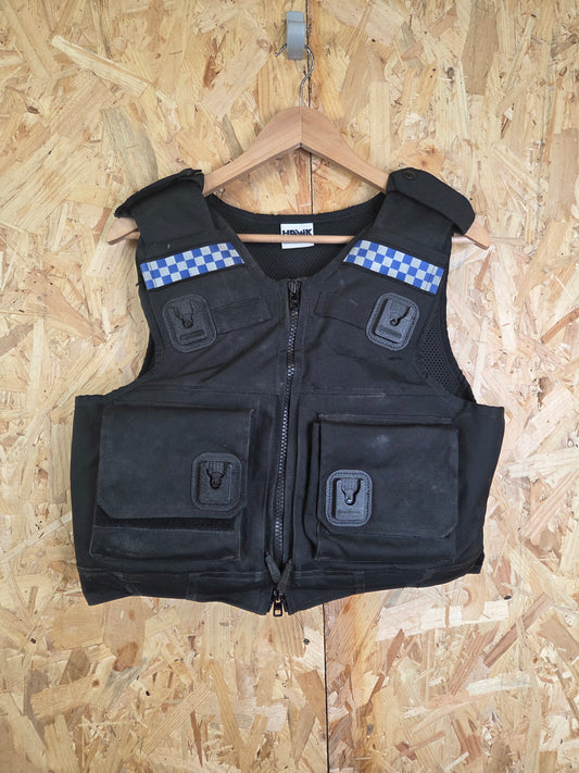 Genuine Police Hawk Cooneen Body Armour Cover Female NIJ Level 2 HG1 KR1 Covert Stab Vest Black with Check Carrier 35" Regular