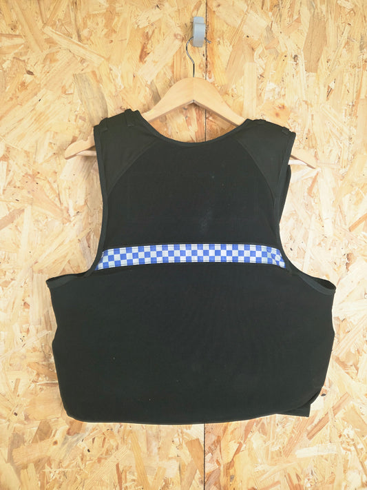 Genuine Police Body Armour Cover Aegis Safariland Female NIJ Level 2 HG1 KR1 SP2 Covert Stab Vest Black with Check Carrier 56E (42")