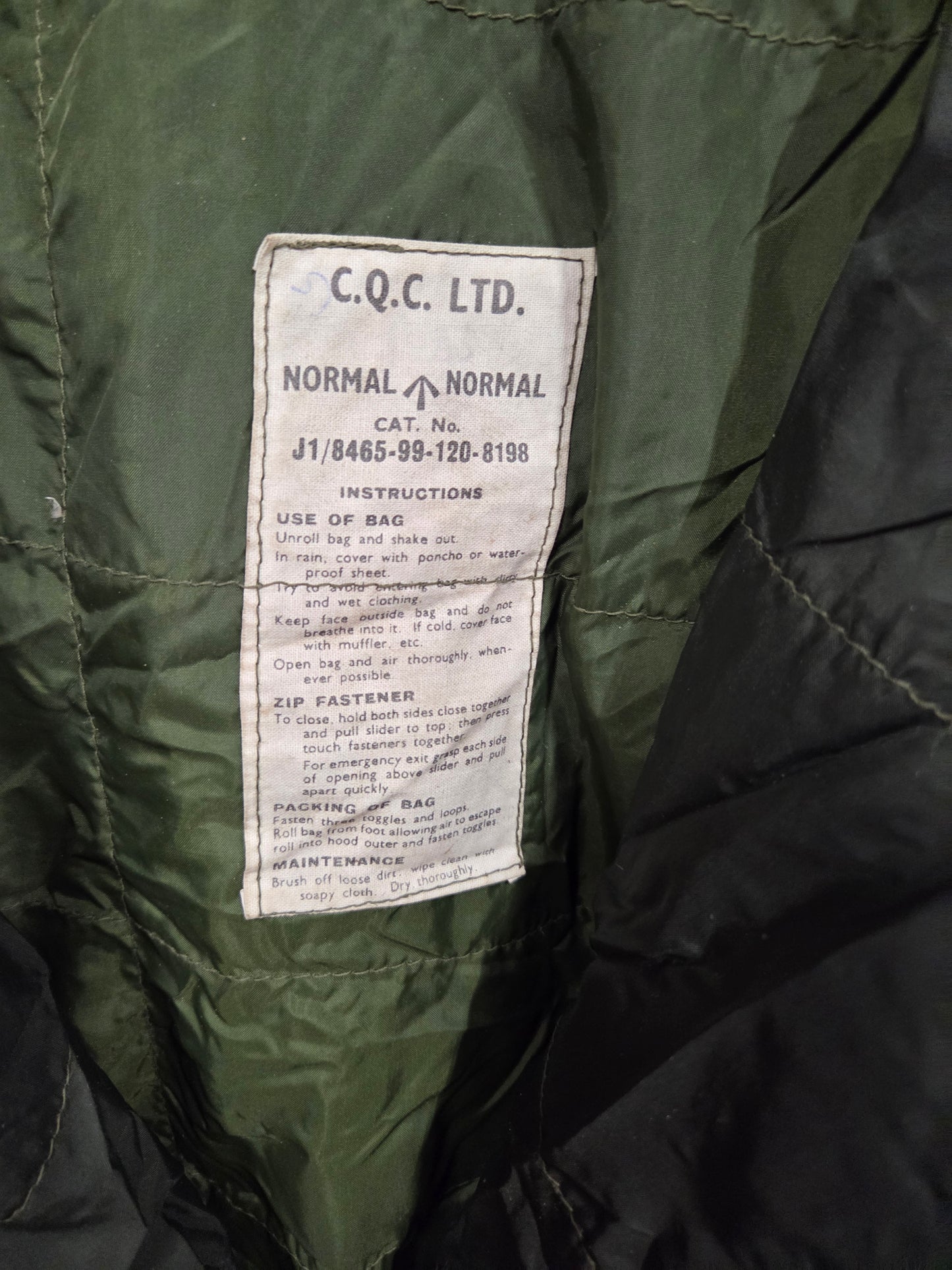 Genuine British Army Sleeping Bag Issue Pattern 58 Goose Down Arctic Cold Weather Military Surplus Olive Green