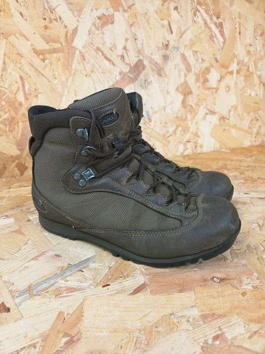 Genuine AKU German Military Leather Hiking Boots Brown Cadet Outdoor Walking Patrol Lightweight Footwear UK 6