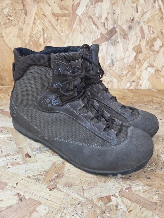 Genuine AKU German Military Leather Hiking Boots Brown Cadet Outdoor Walking Patrol Lightweight Footwear Approx UK 10
