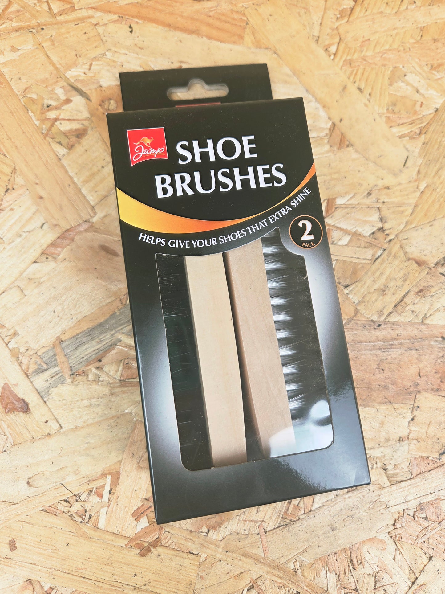 Boot & Shoe Shine Brush Set Premium Wooden Handle Pair Leather Dark Light Soft & Firm Bristles