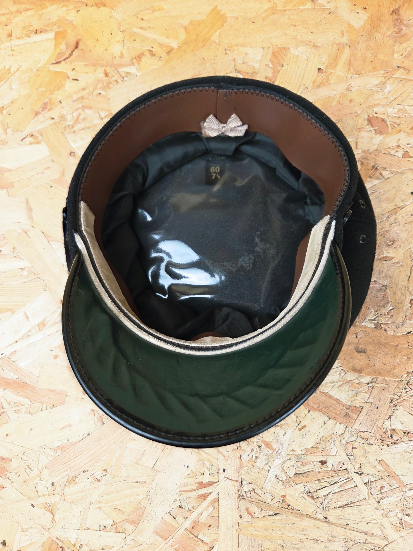 British Police Chief Inspector Peaked Cap Black Embroider Peak Black and White Band Hat