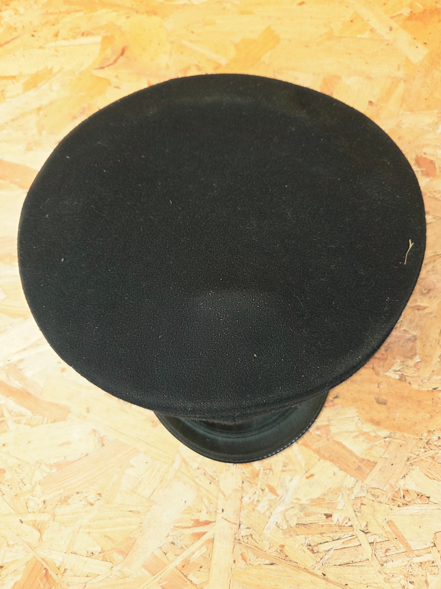 British Police Chief Inspector Peaked Cap Black Embroider Peak Black and White Band Hat