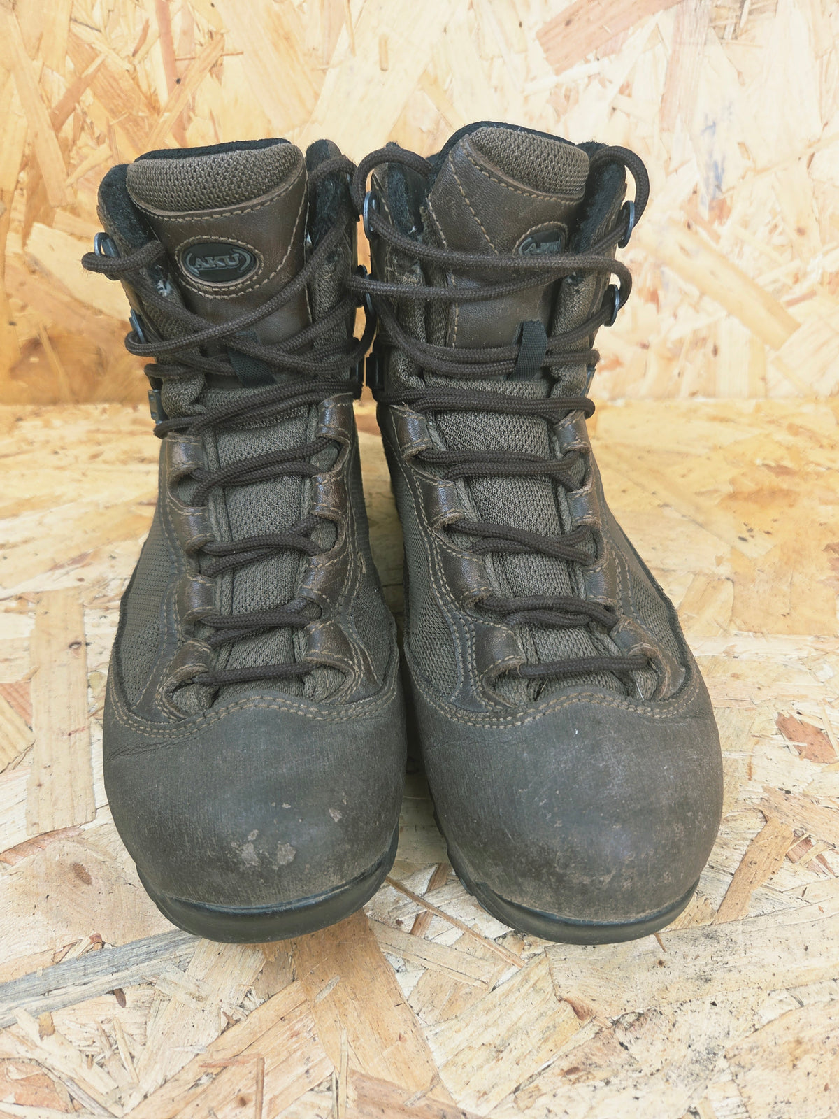 Genuine AKU Military Patrol Leather Hiking Boots - Brown Lightweight UK 6
