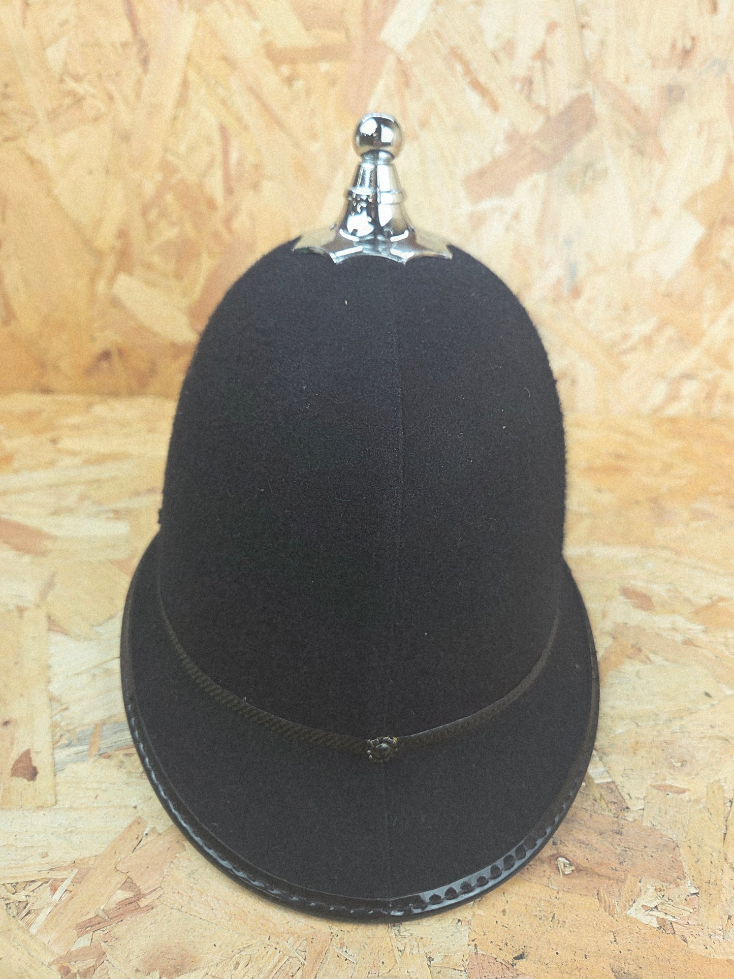 British Police Custodian Ball Top Topped Helmet Black Band Bobby Hat Fancy Dress TV Film Collector