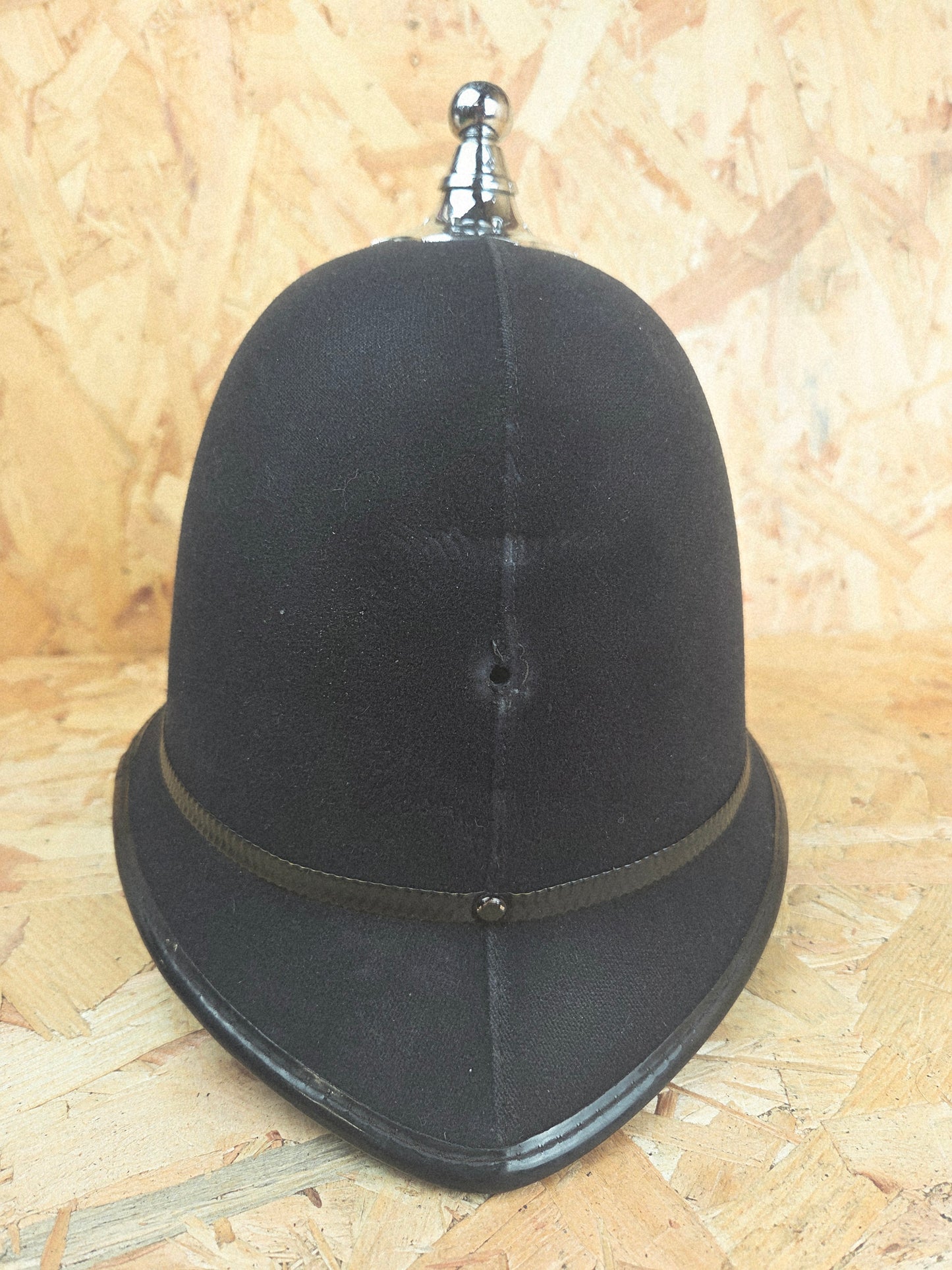 British Police Custodian Ball Top Topped Helmet Black Band Bobby Hat Fancy Dress TV Film Collector