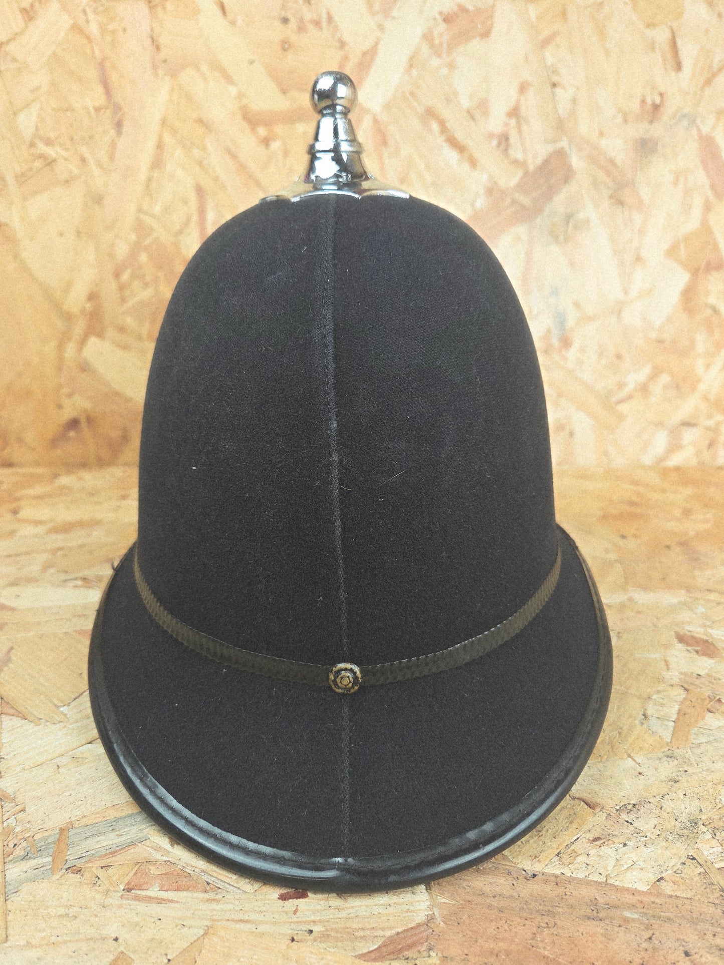British Police Custodian Ball Top Topped Helmet Black Band Bobby Hat Fancy Dress TV Film Collector