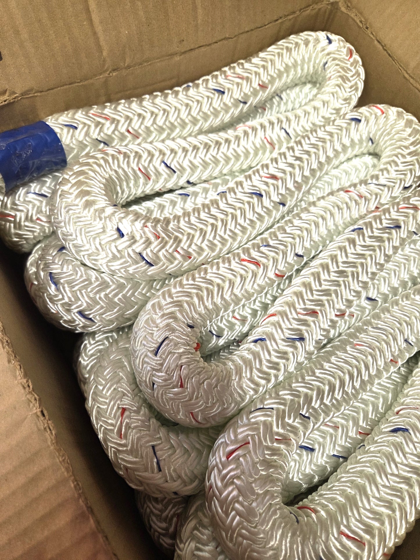 Polyester Rope Double Braid White 32mm x 13m Strong Heavy Duty Boating DIY Camping Garden Mooring Boat Chandlery