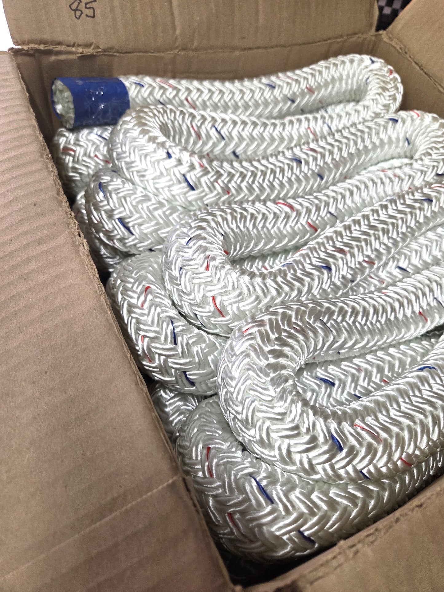 Polyester Rope Double Braid White 32mm x 13m Strong Heavy Duty Boating DIY Camping Garden Mooring Boat Chandlery