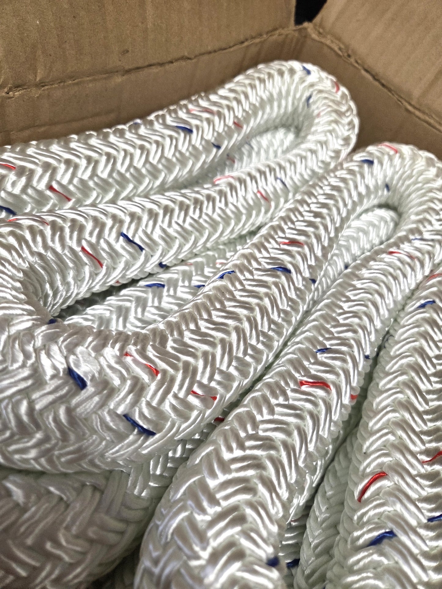 Polyester Rope Double Braid White 32mm x 13m Strong Heavy Duty Boating DIY Camping Garden Mooring Boat Chandlery
