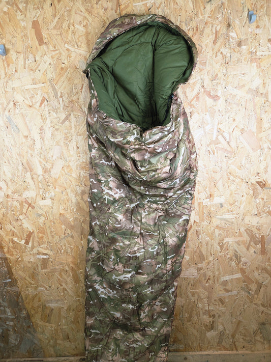 Military Style Sleeping Bag With Bag Stuff Sack Camouflage BTP British Terrain Pattern Camping Cadet Bushcraft Festivals Hiking