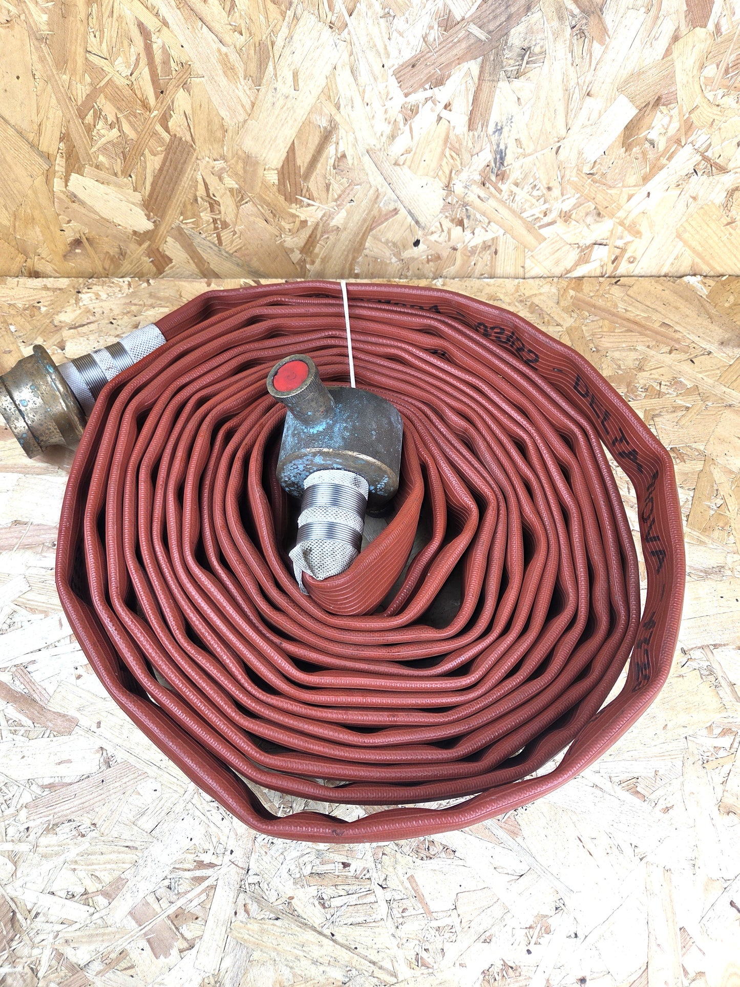 Genuine Fire Brigade Fighters Layflat Hose with Standard Fittings Couplings Heavy Duty Red 12m