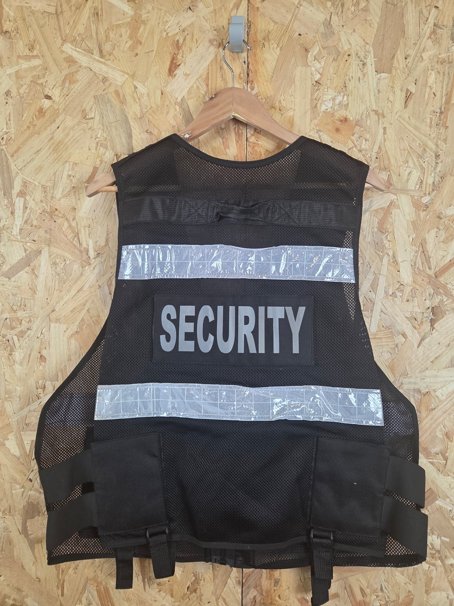 Black Security Tactical Vest With Klickfast Docks and Reflective Strips - One Size