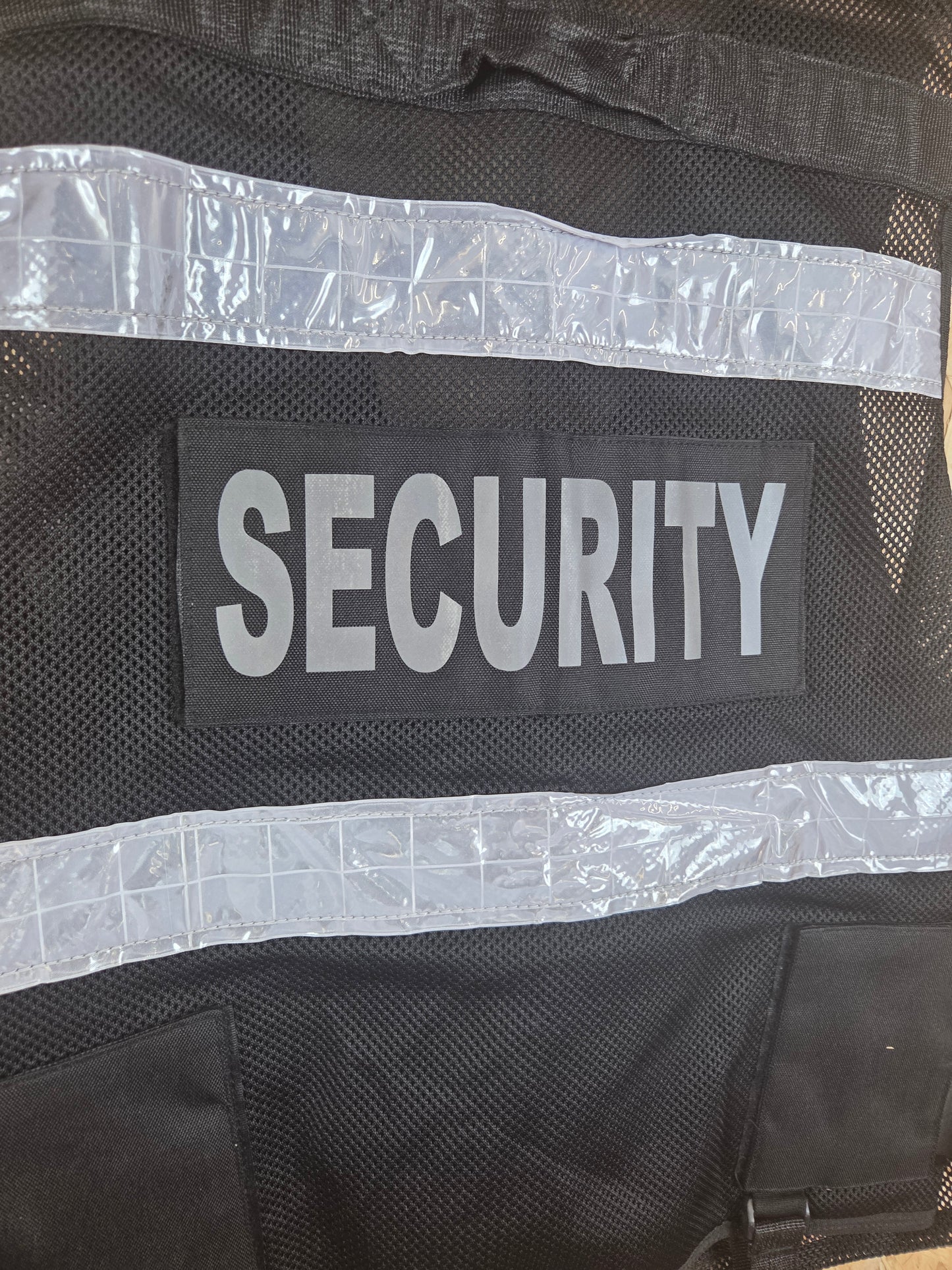 Black Security Tactical Vest With Klickfast Docks and Reflective Strips - One Size