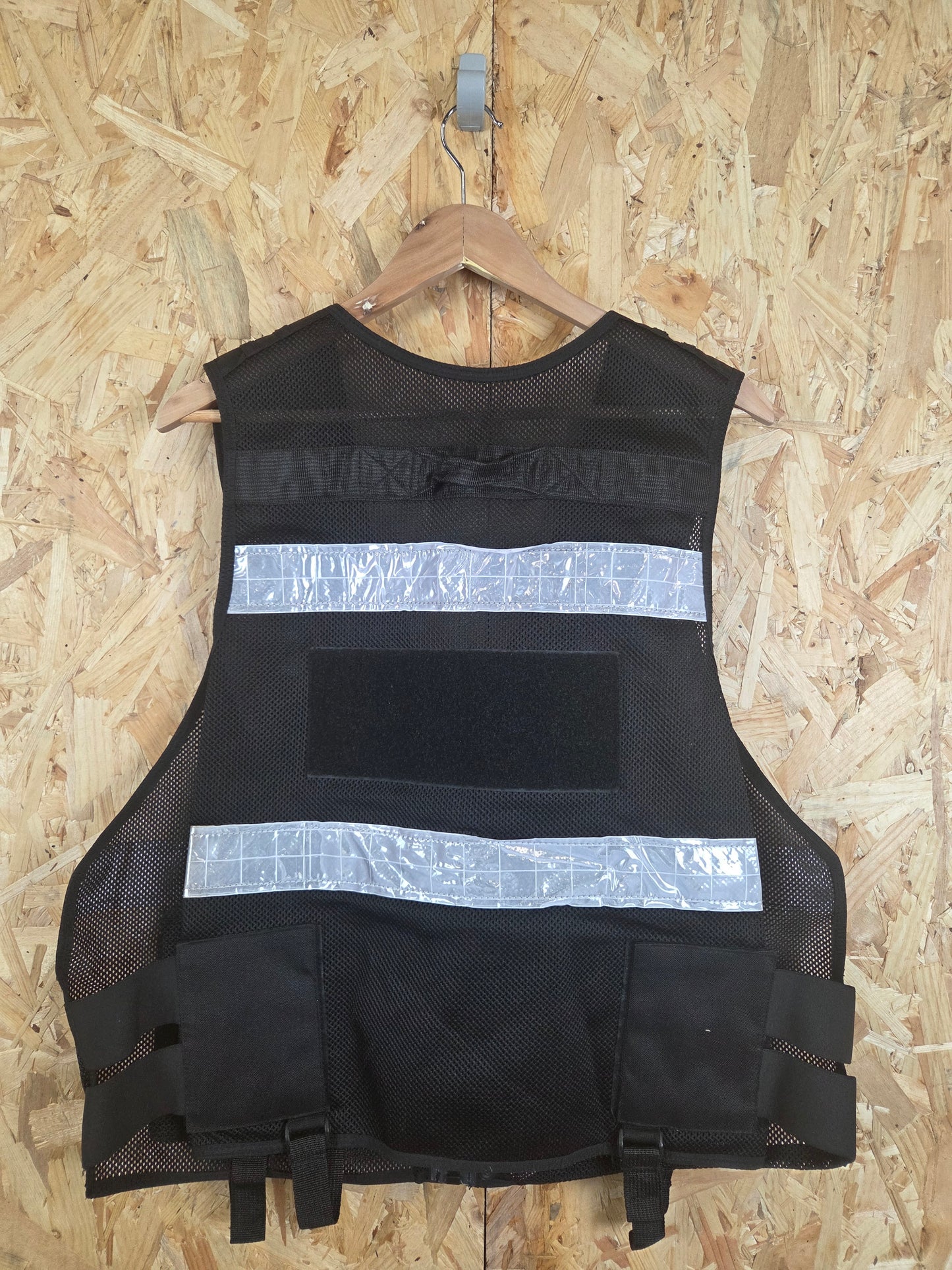 Black Security Tactical Vest With Klickfast Docks and Reflective Strips - One Size