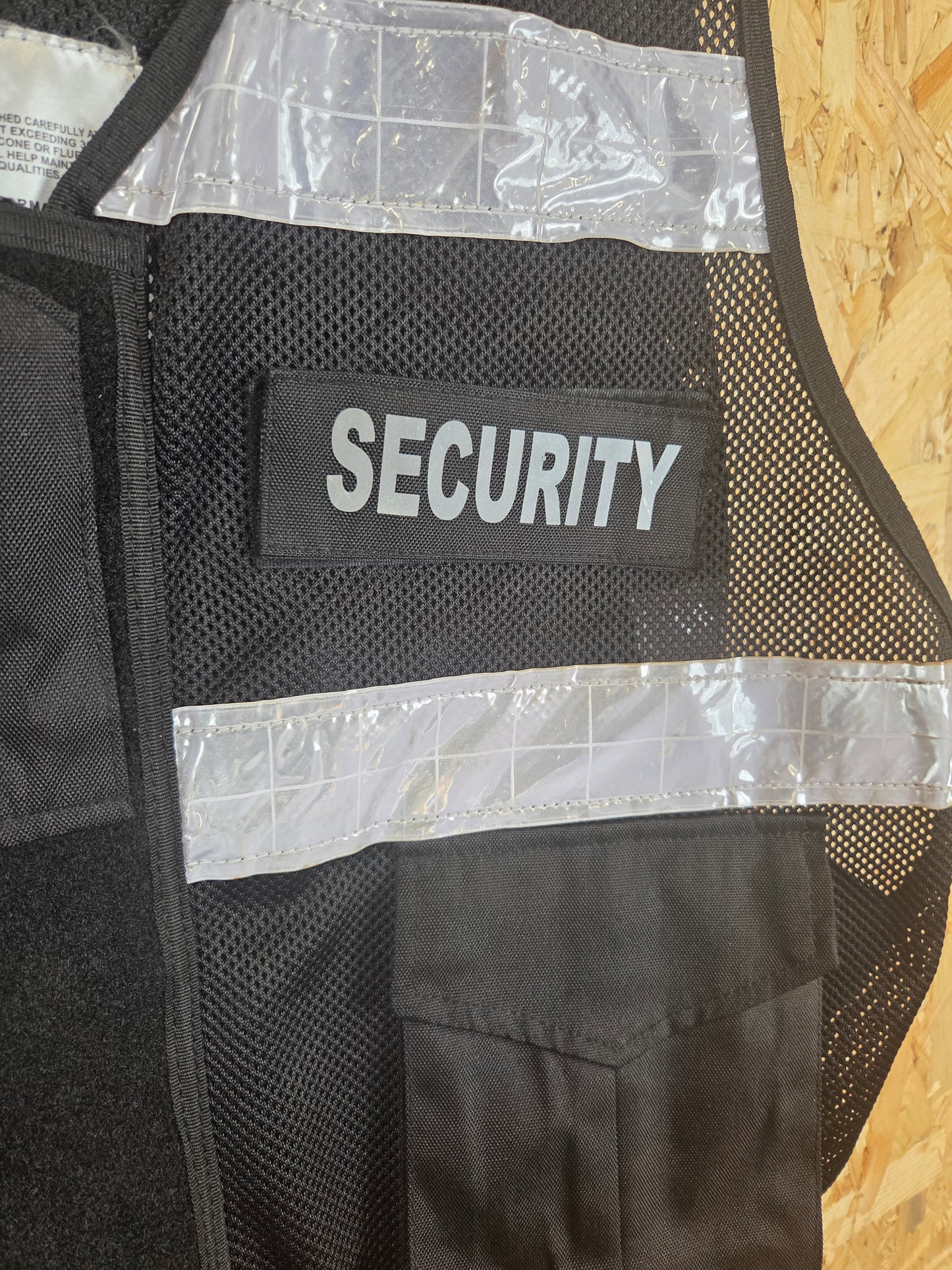 Black Security Tactical Vest With Klickfast Docks and Reflective Strips - One Size