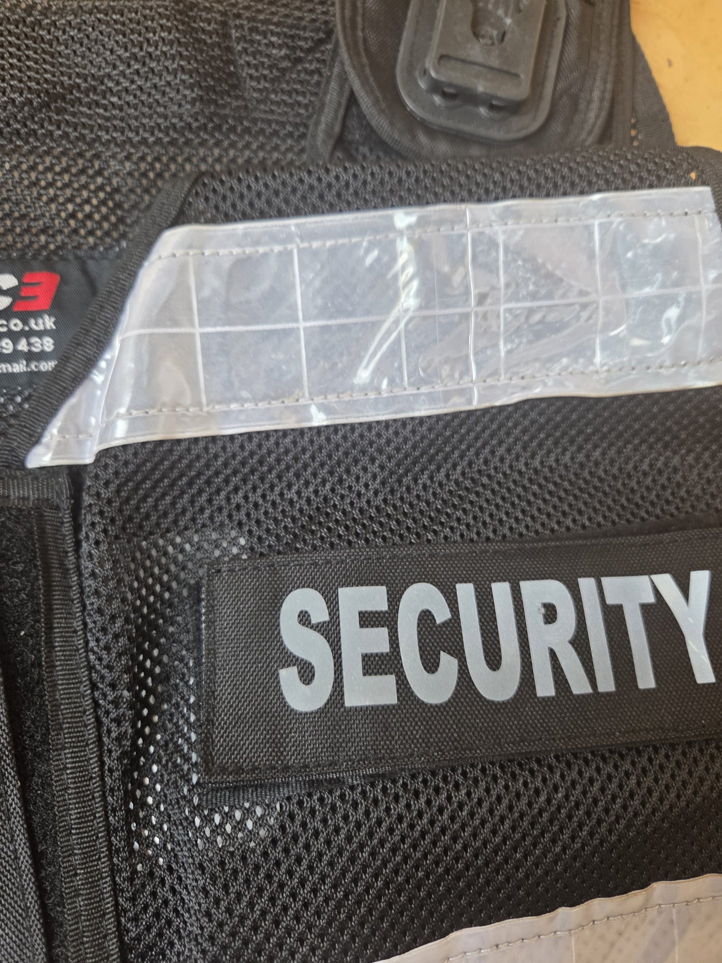 Black Security Tactical Vest With Klickfast Docks and Reflective Strips - One Size