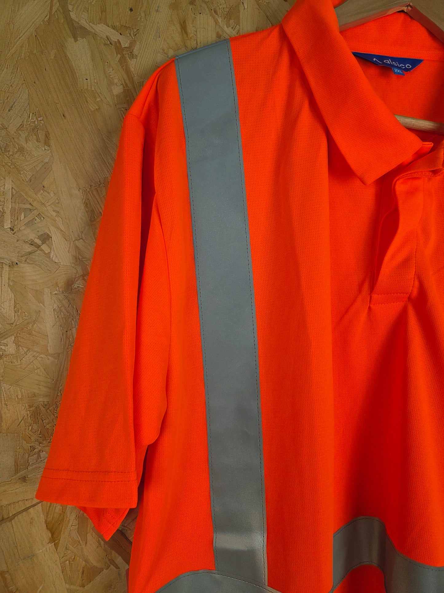 Orange Railway Hi-Vis Breathable Work T-Shirt Reflective Strips Size 2XL