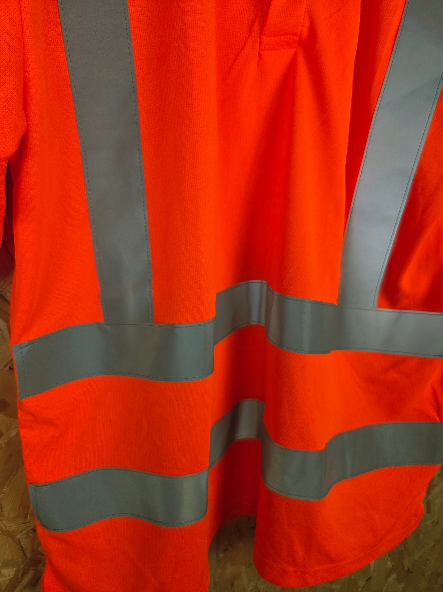 Orange Railway Hi-Vis Breathable Work T-Shirt Reflective Strips Size 2XL