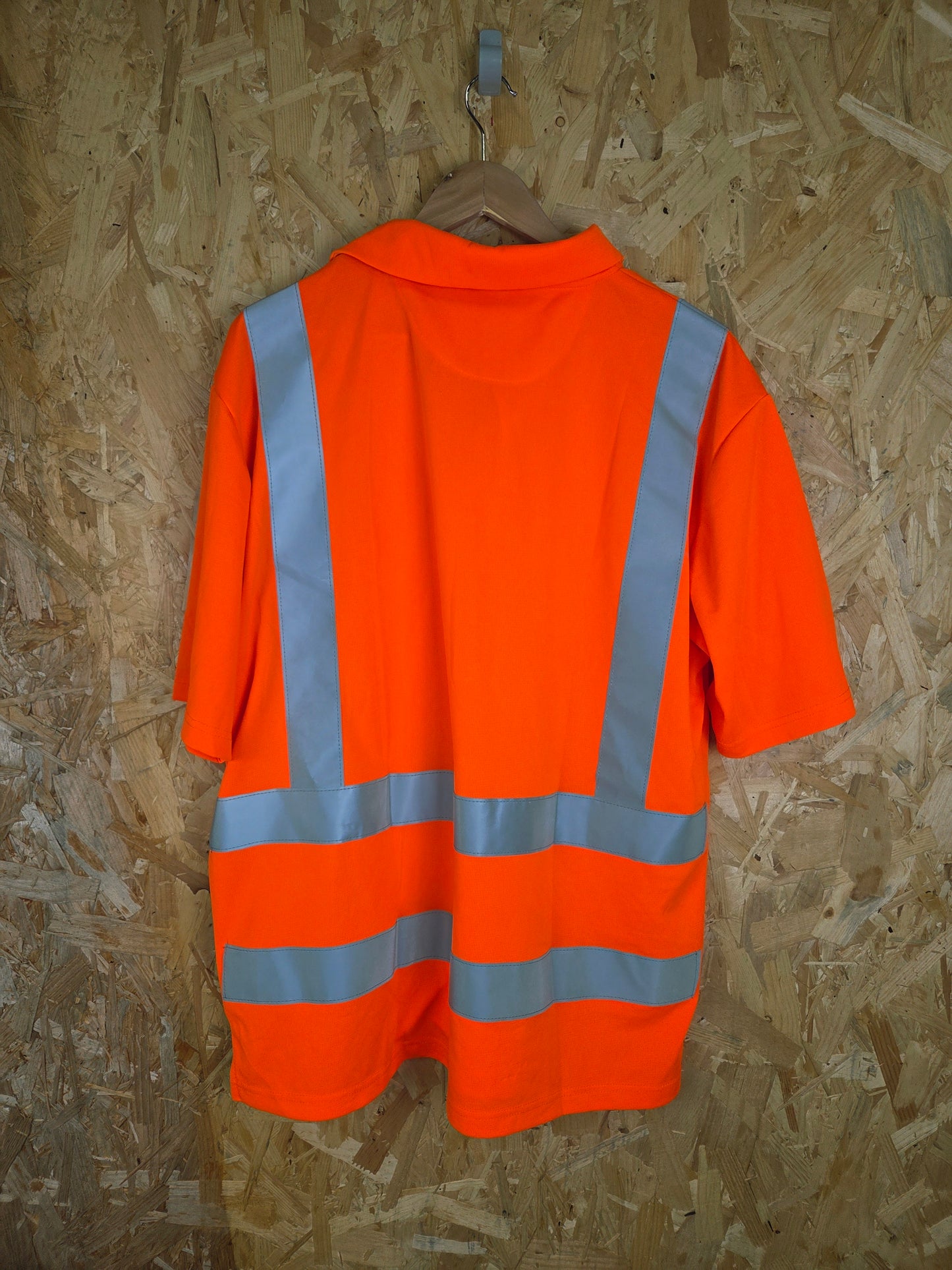 Orange Railway Hi-Vis Breathable Work T-Shirt Reflective Strips Size 2XL