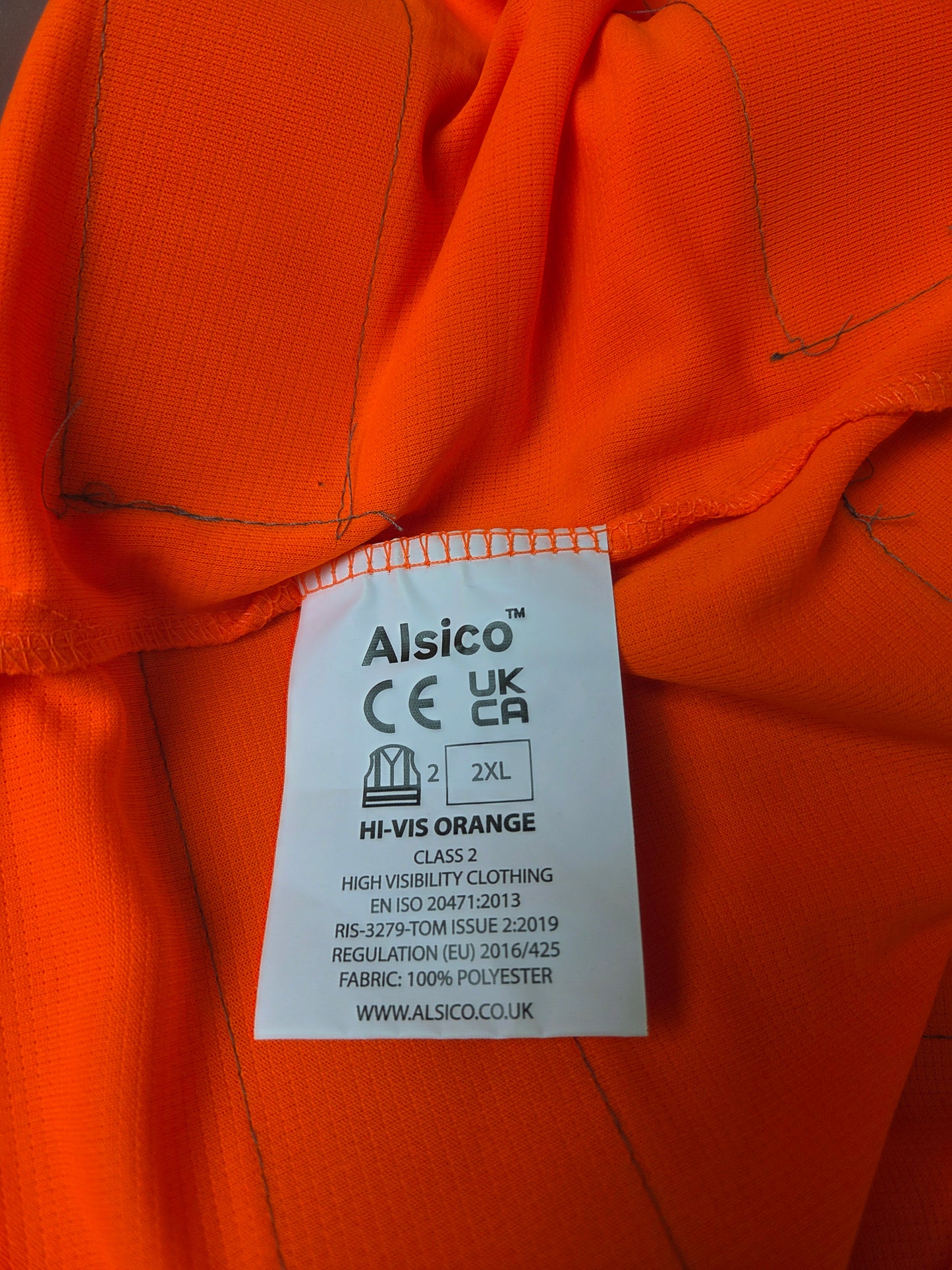 Orange Railway Hi-Vis Breathable Work T-Shirt Reflective Strips Size 2XL