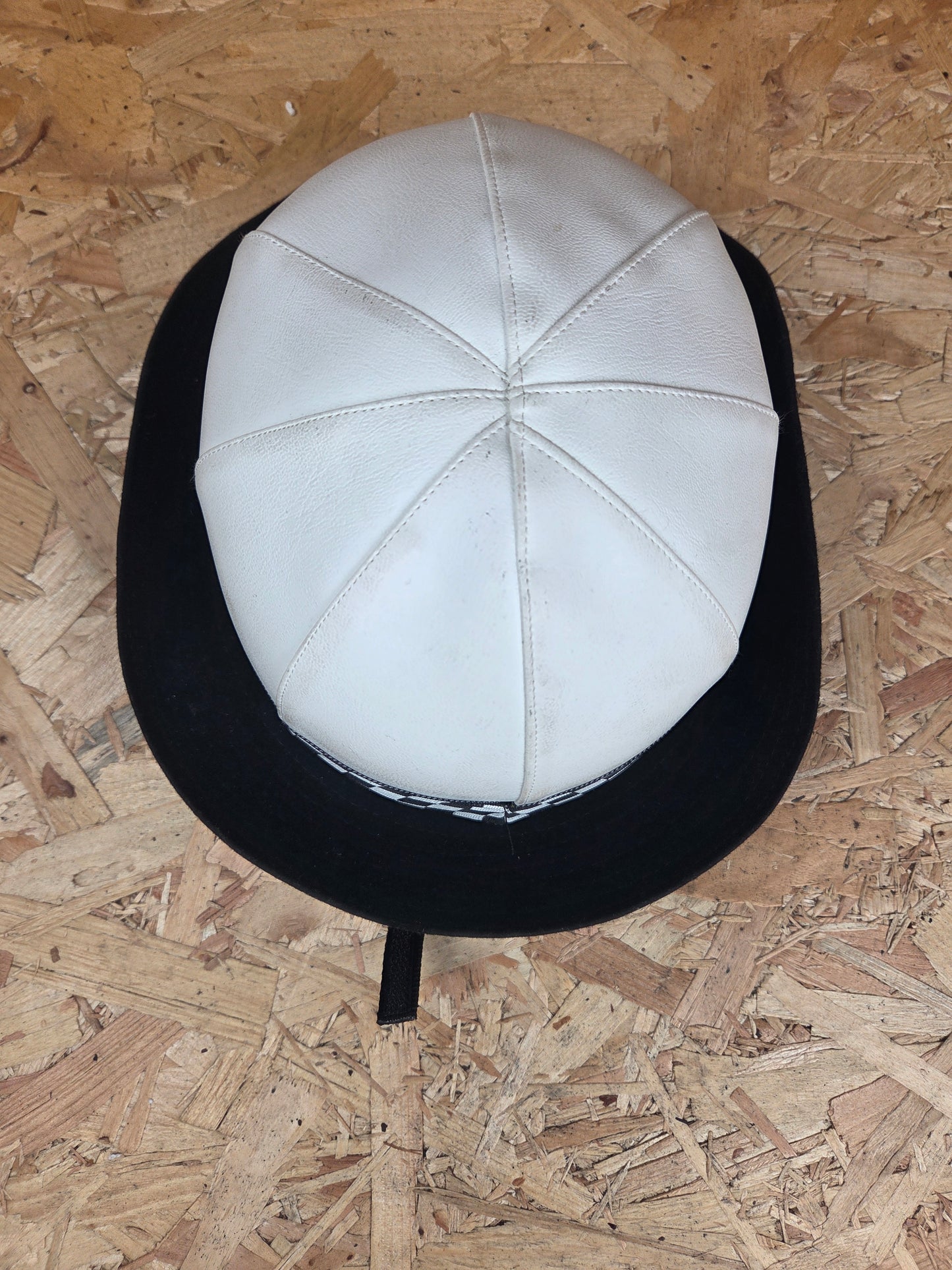 British Police Womans White Bowler Black and White Chequered Band