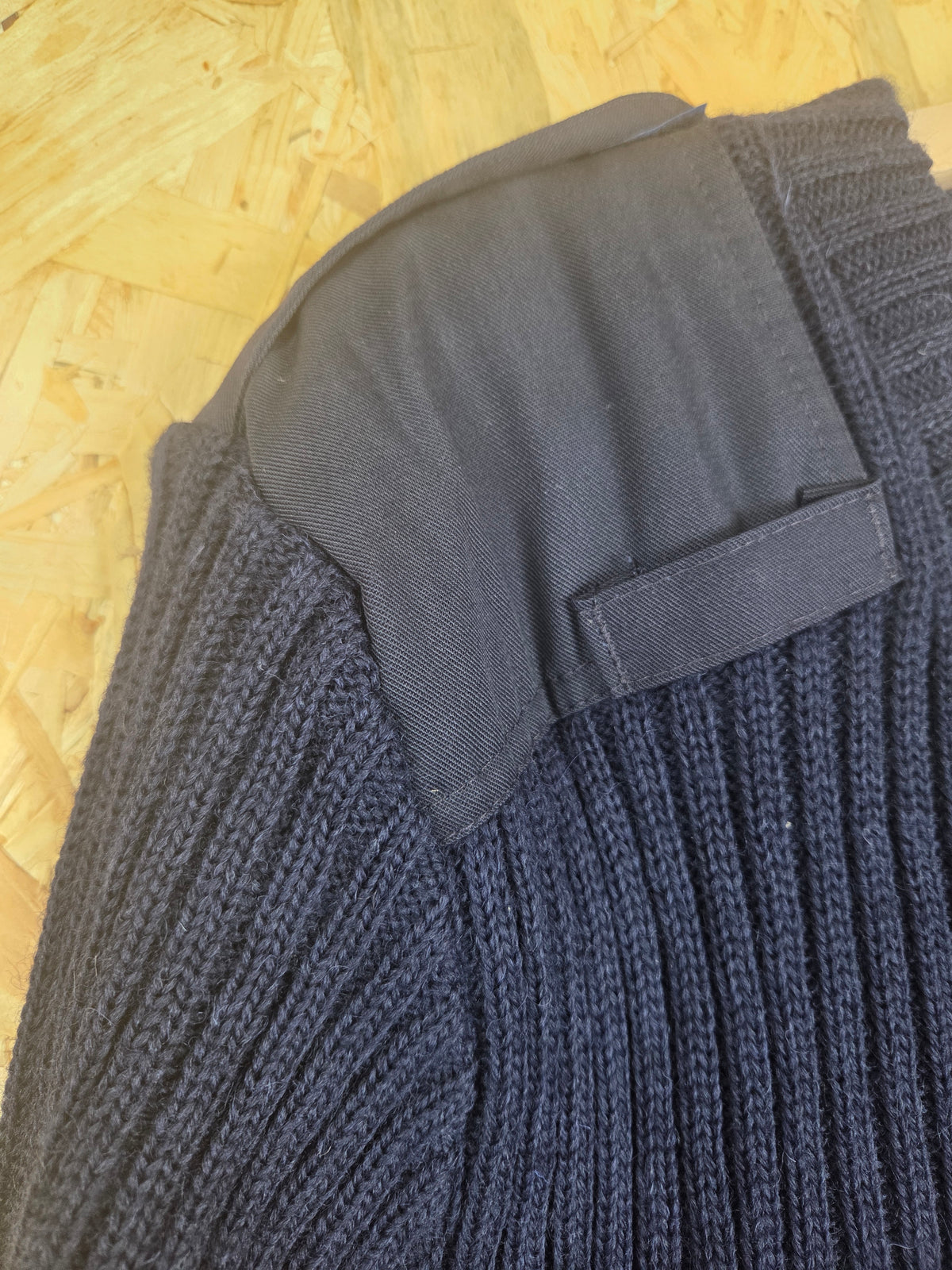 Genuine Police Navy Blue Pure Wool Jumper - Ribbed Knit