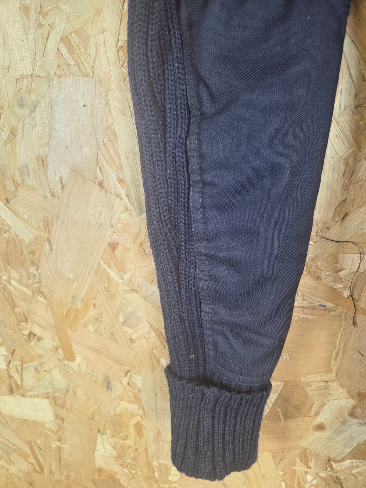 Genuine Police Navy Blue Pure Wool Jumper - Ribbed Knit