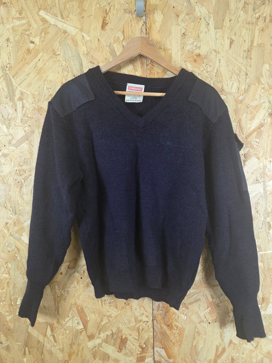 Genuine Police Navy Blue Pure Wool Jumper - Soft Knit