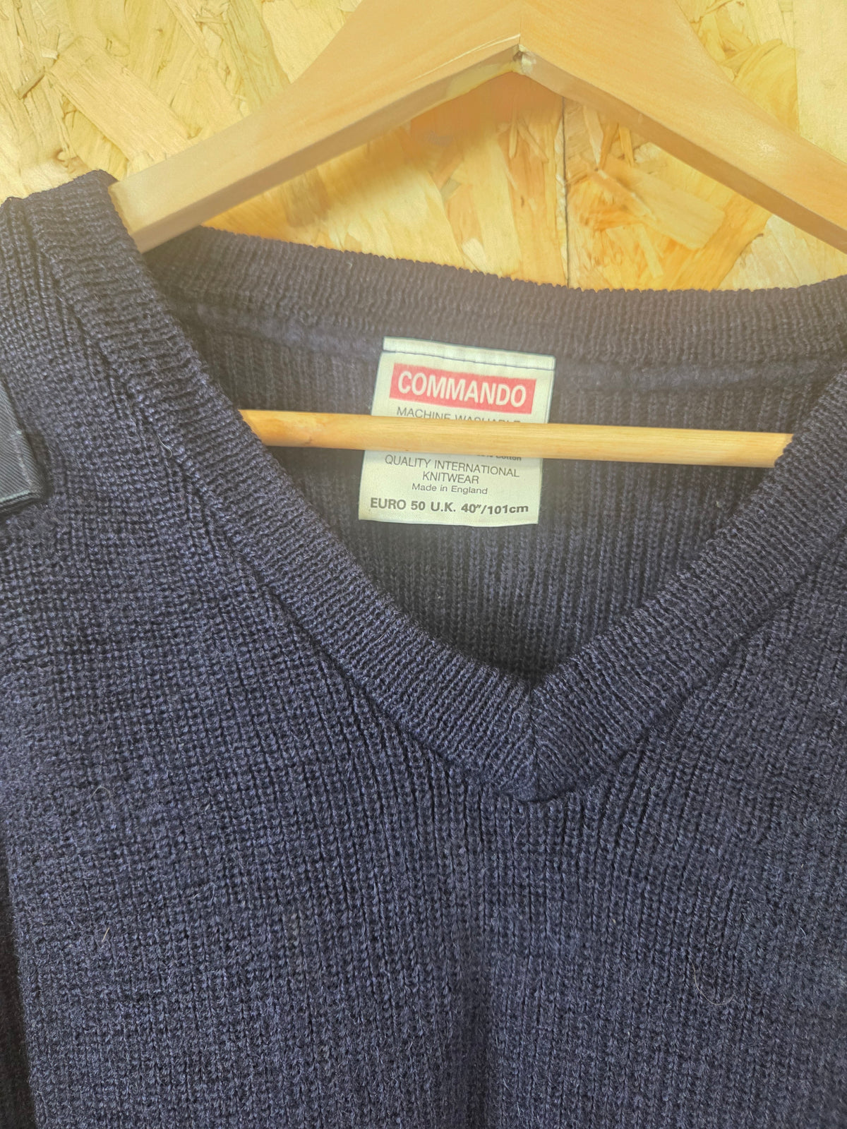 Genuine Police Navy Blue Pure Wool Jumper - Soft Knit