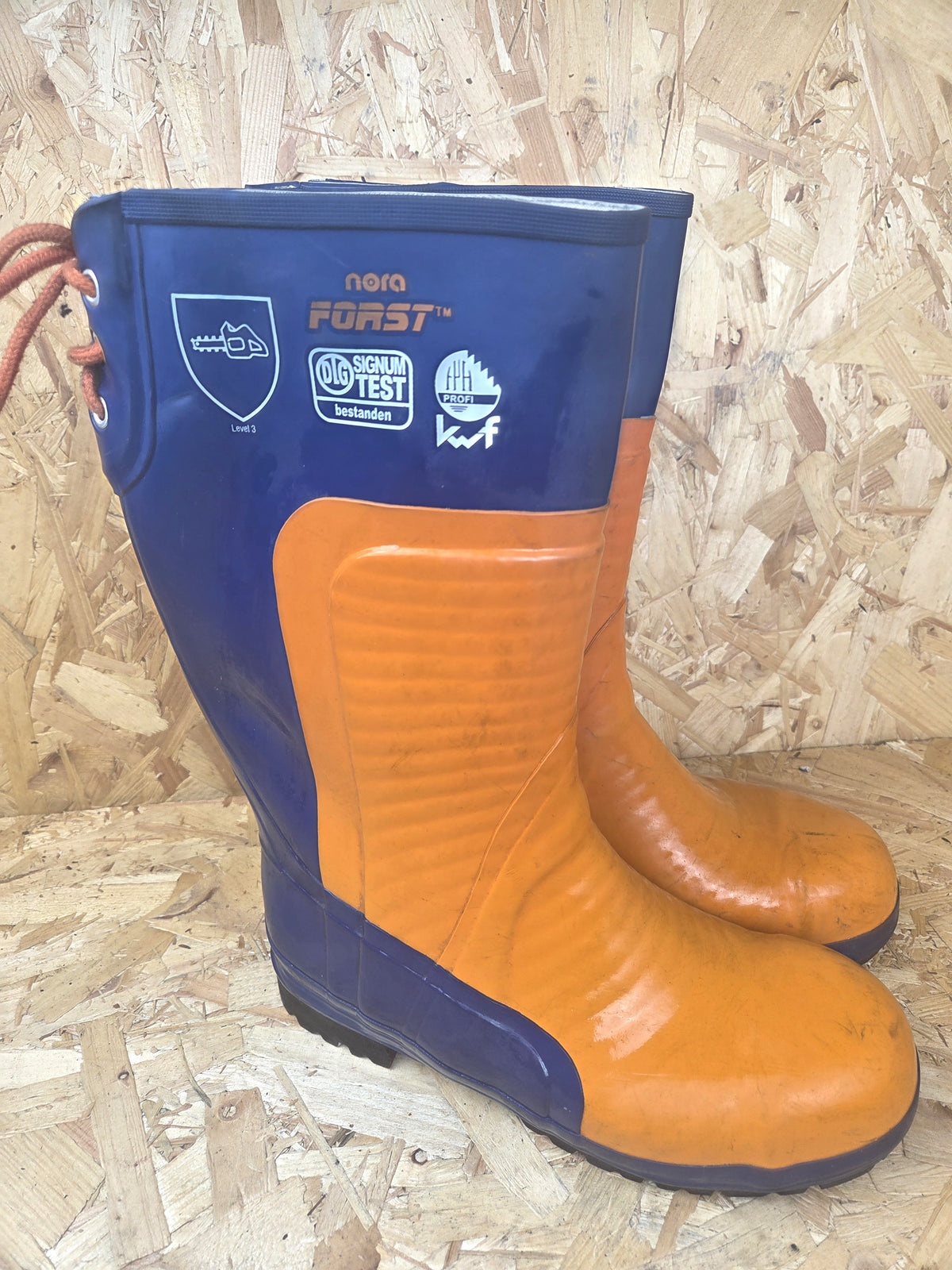 Nora Forst Chainsaw Safety Wellington Boots Level 3 - Orange & Blue