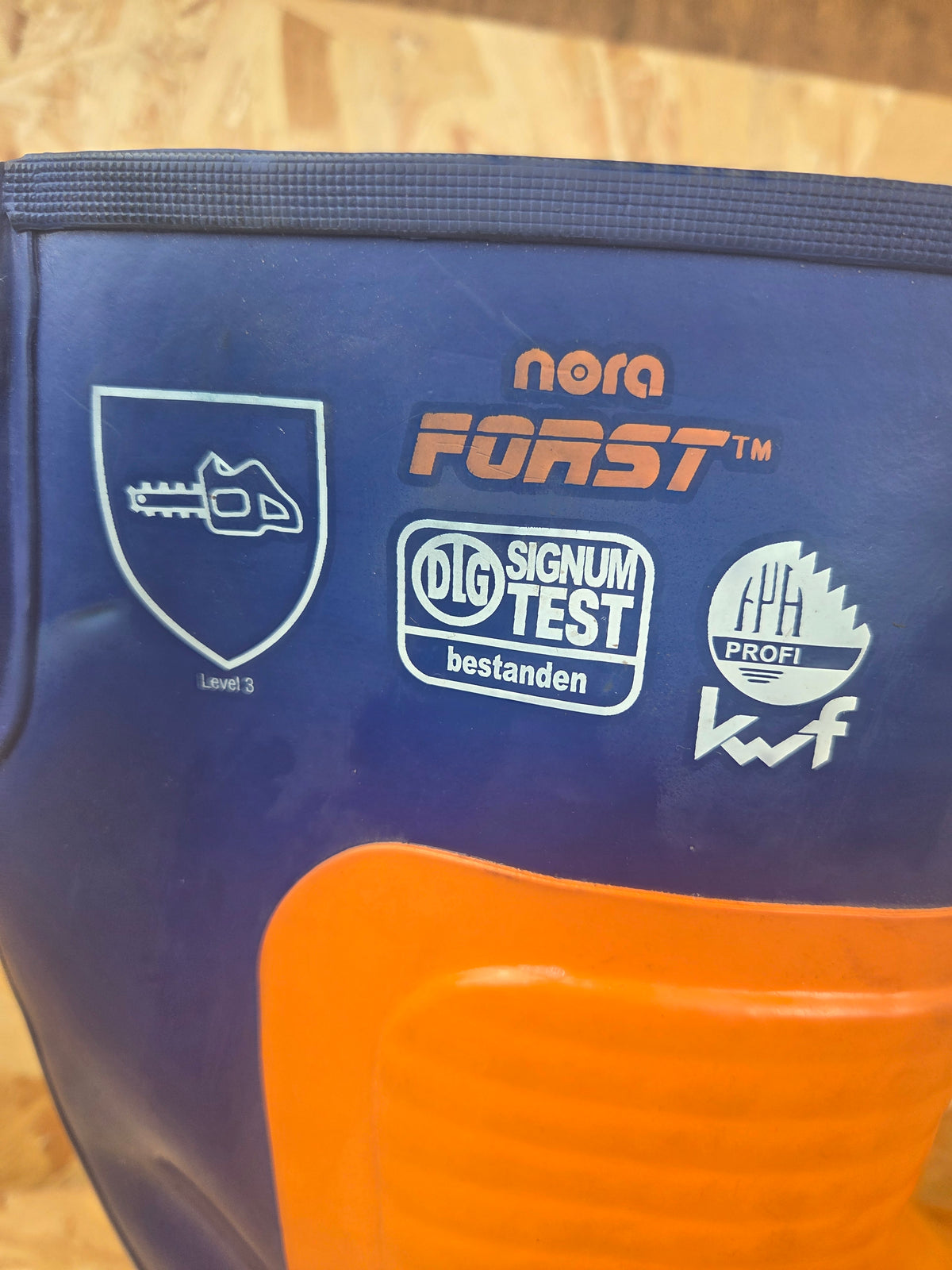 Nora Forst Chainsaw Safety Wellington Boots Level 3 - Orange & Blue