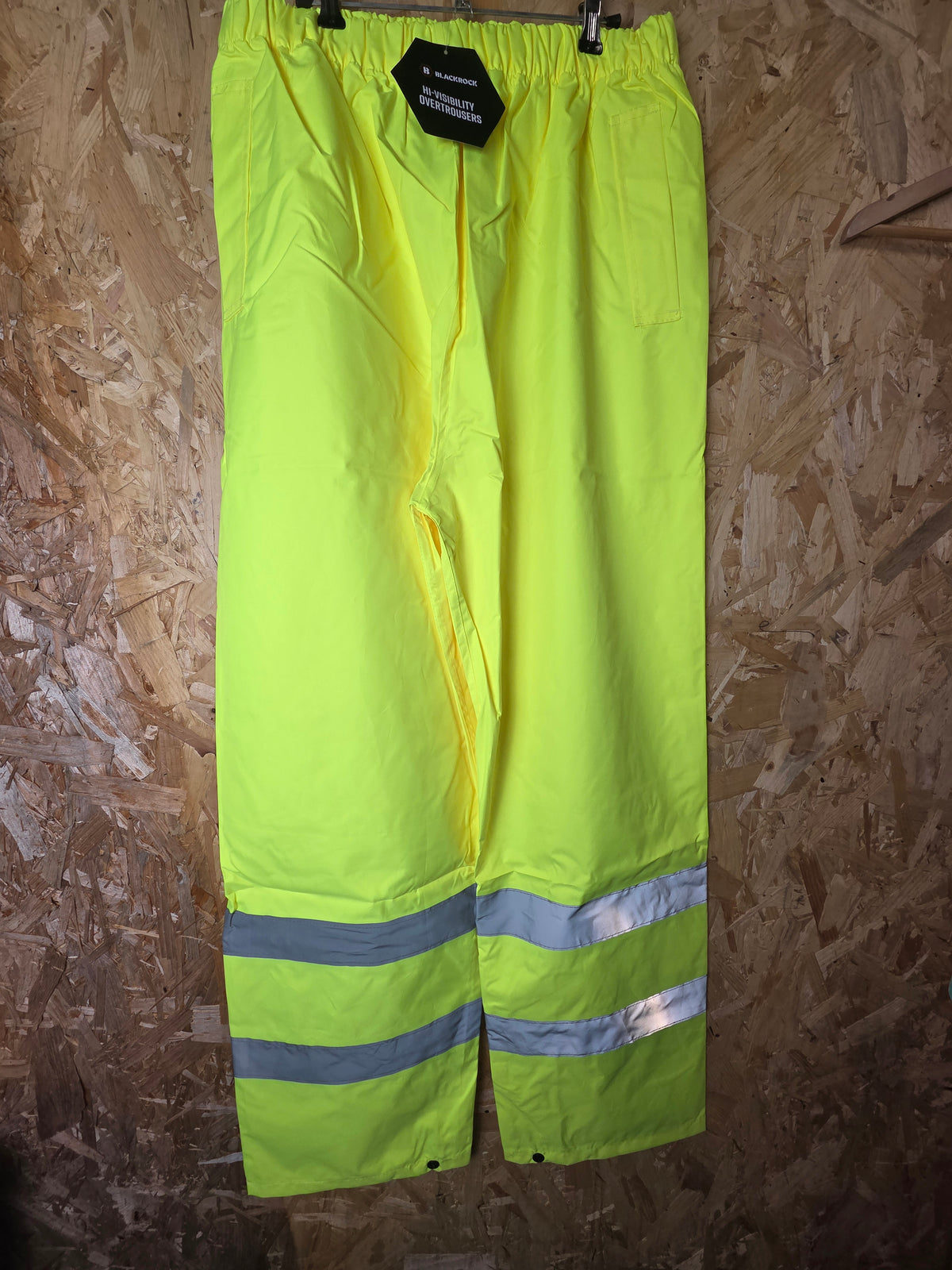 Hi-Vis Waterproof Over Trousers Yellow & Reflective XL