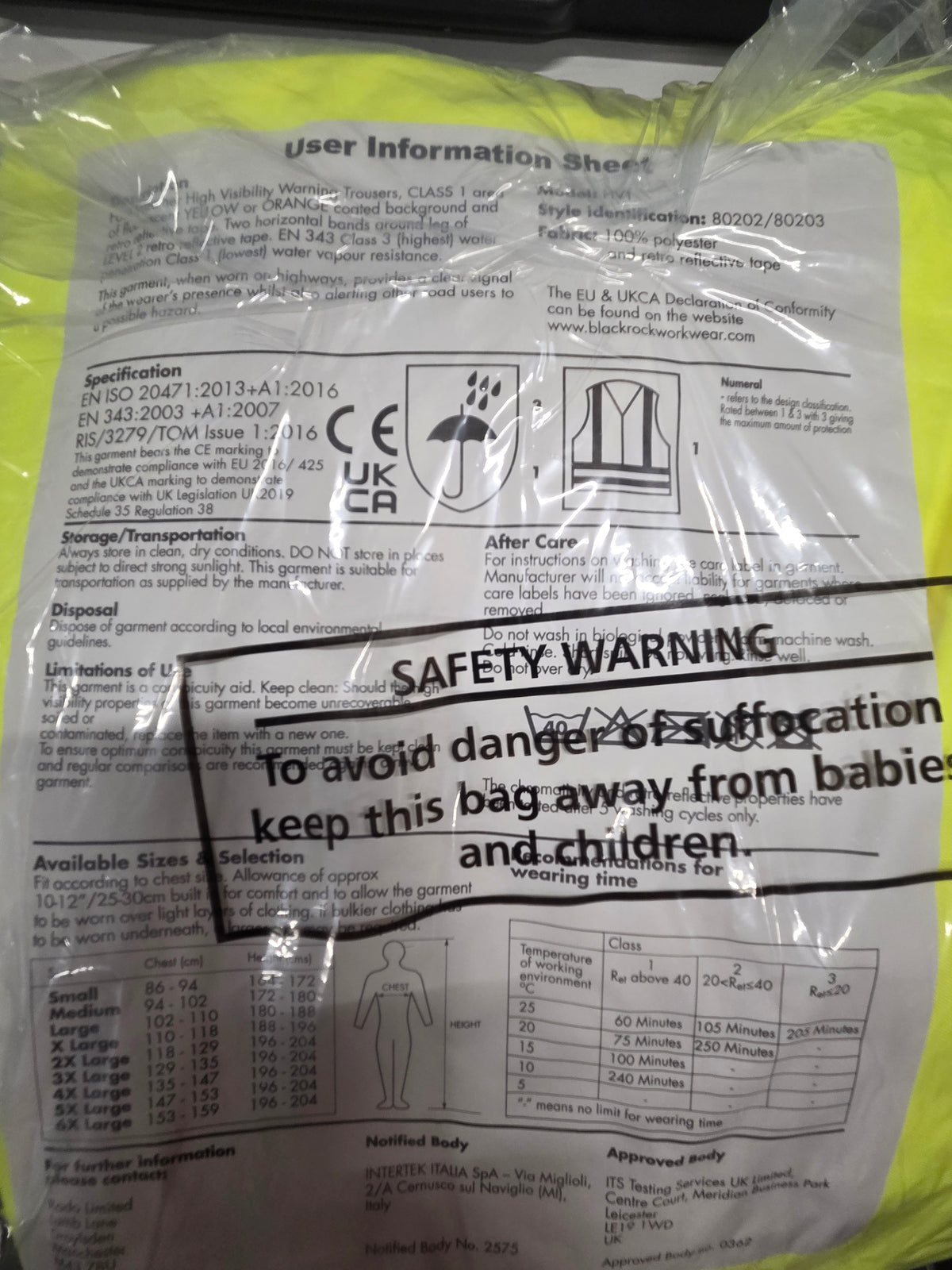 Hi-Vis Waterproof Over Trousers Yellow & Reflective XL