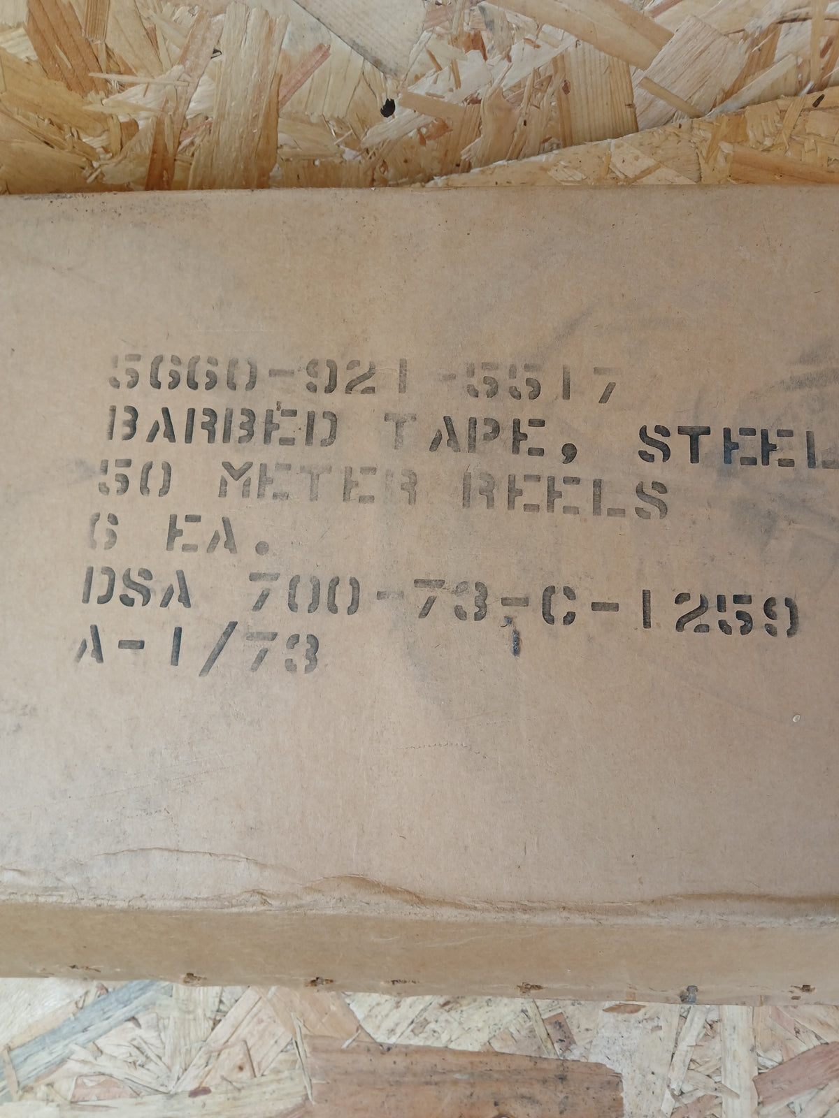 Genuine American Military Surplus Steel Barbed Wire Tape - 6 x 50m Reel Olive Green