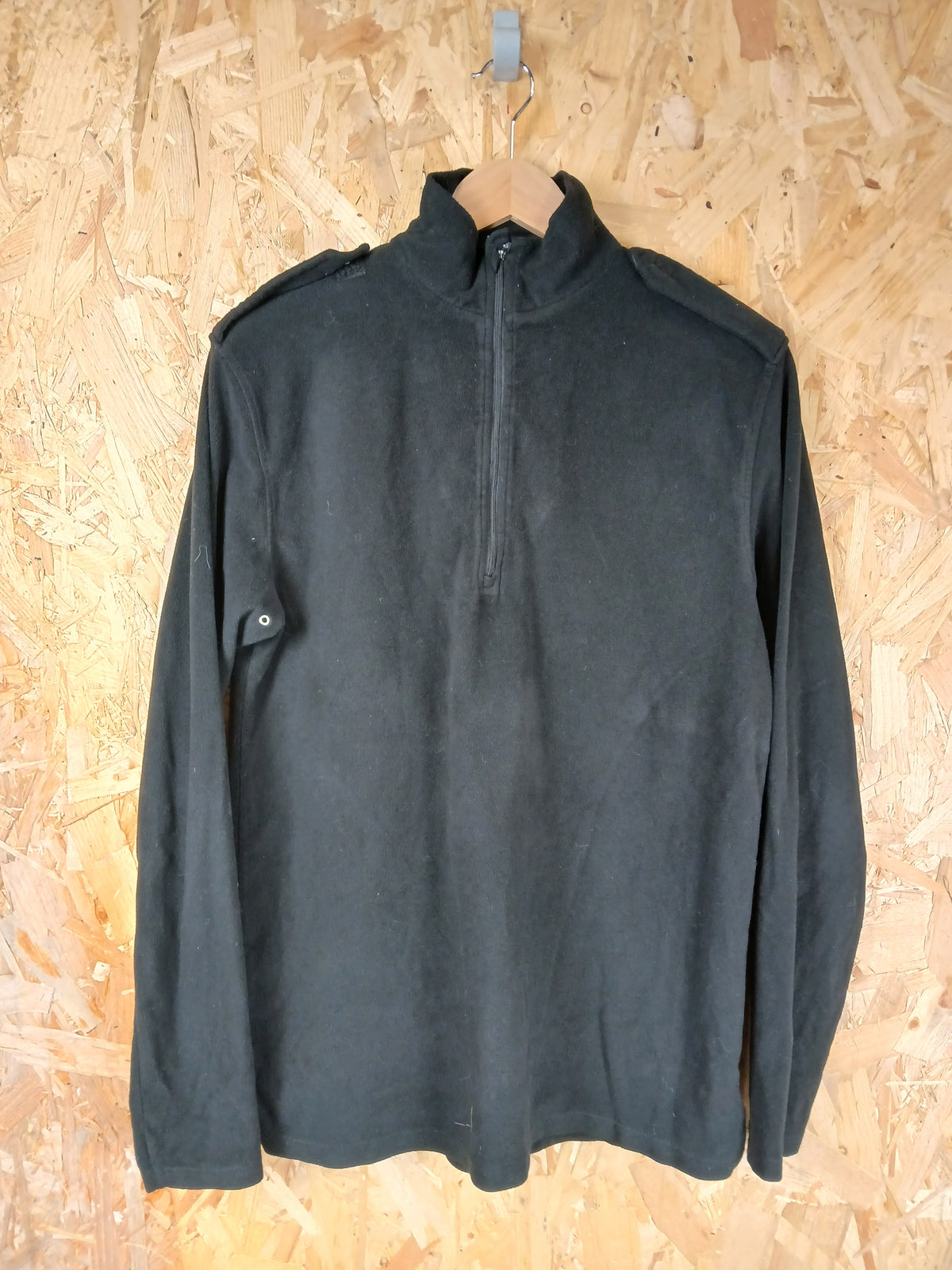 Ex Police Micro Fleece Mid-Layer - Quarter Zip Black