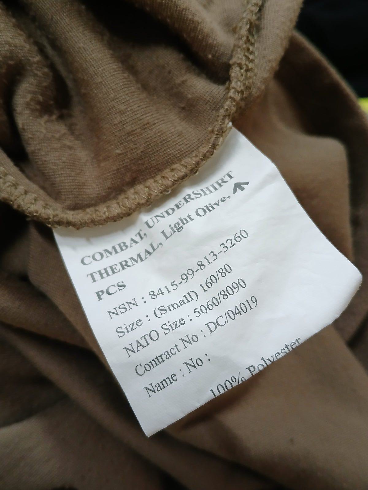 British Army Norgie Thermal Shirt - Light Olive Green