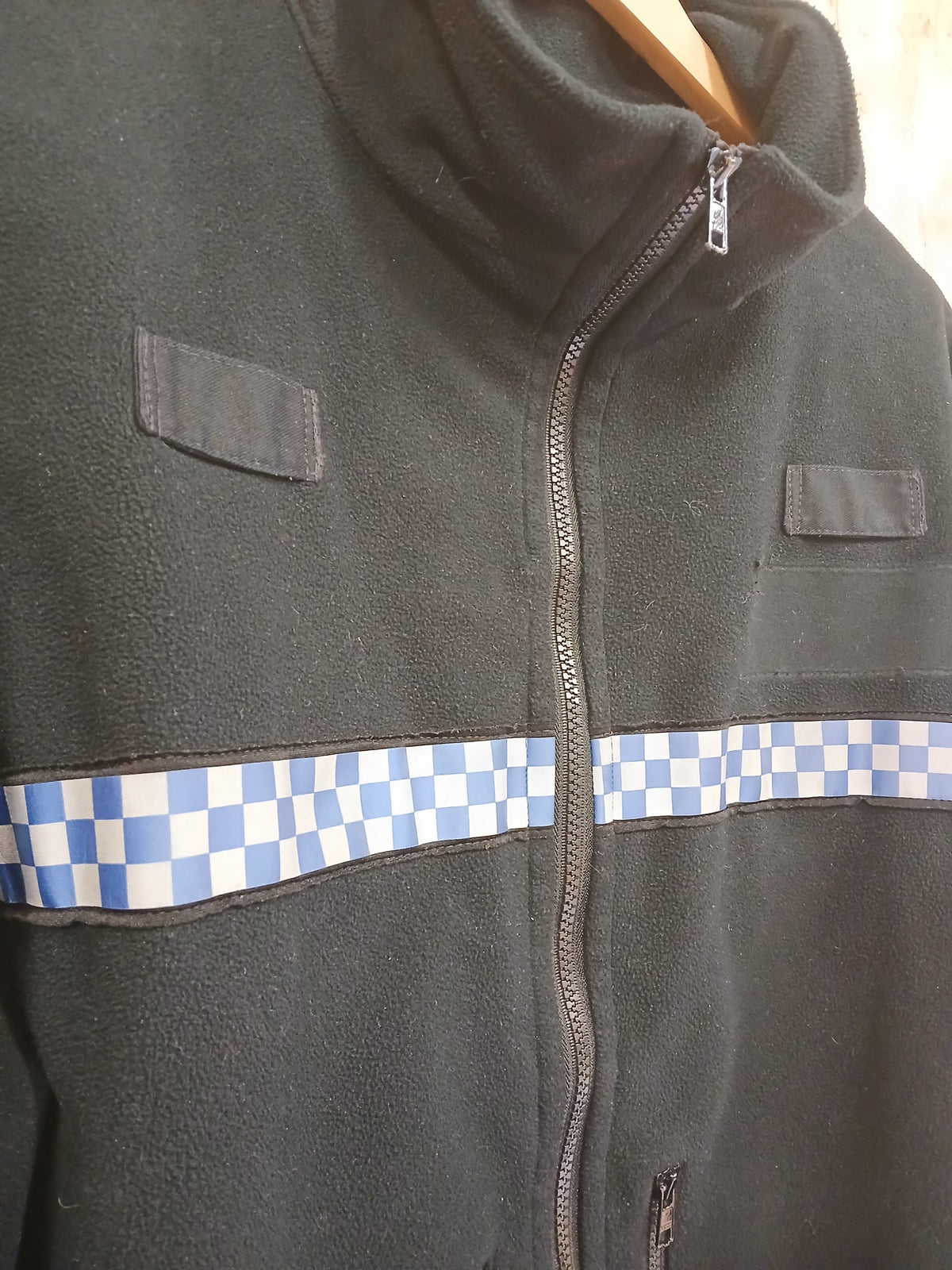 British Police Black with Checked Fleece with Radio Loop Turner Virr