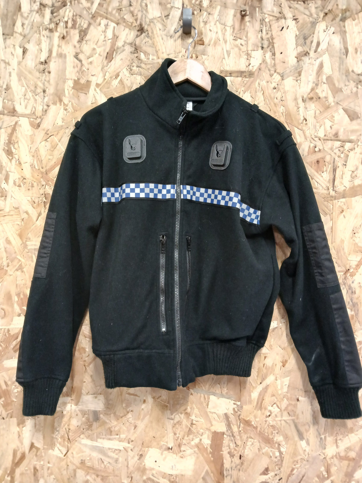 British Police Black with Checked Fleece with Klickfast Cosalt