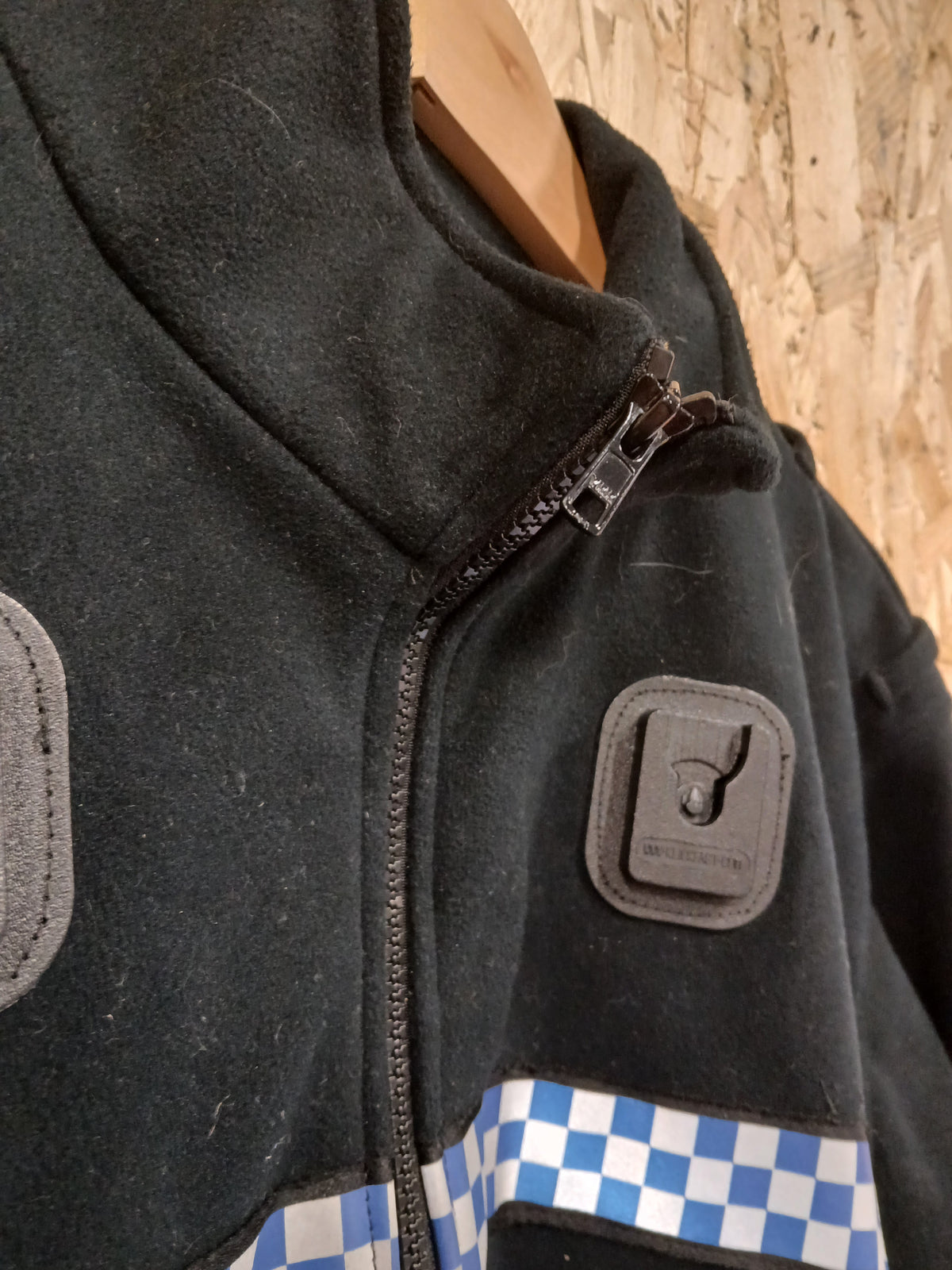 British Police Black with Checked Fleece with Klickfast Cosalt