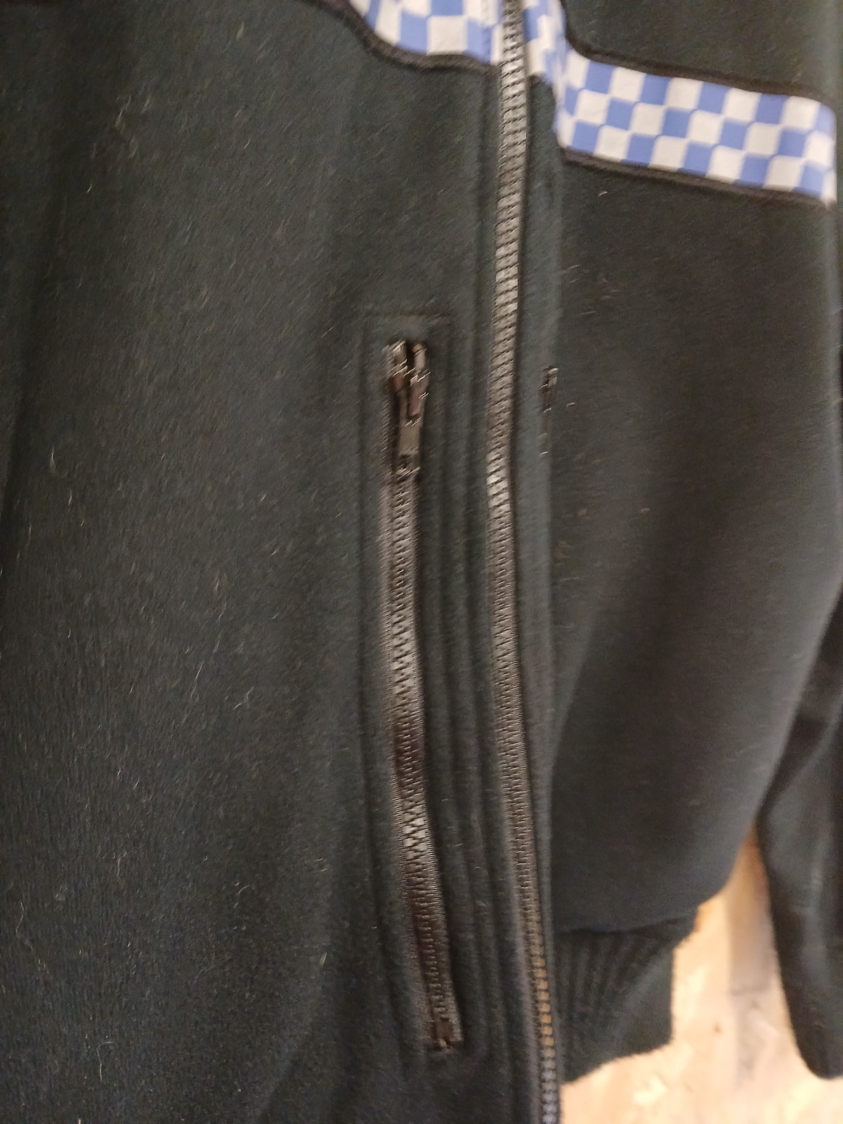 British Police Black with Checked Fleece with Klickfast Cosalt
