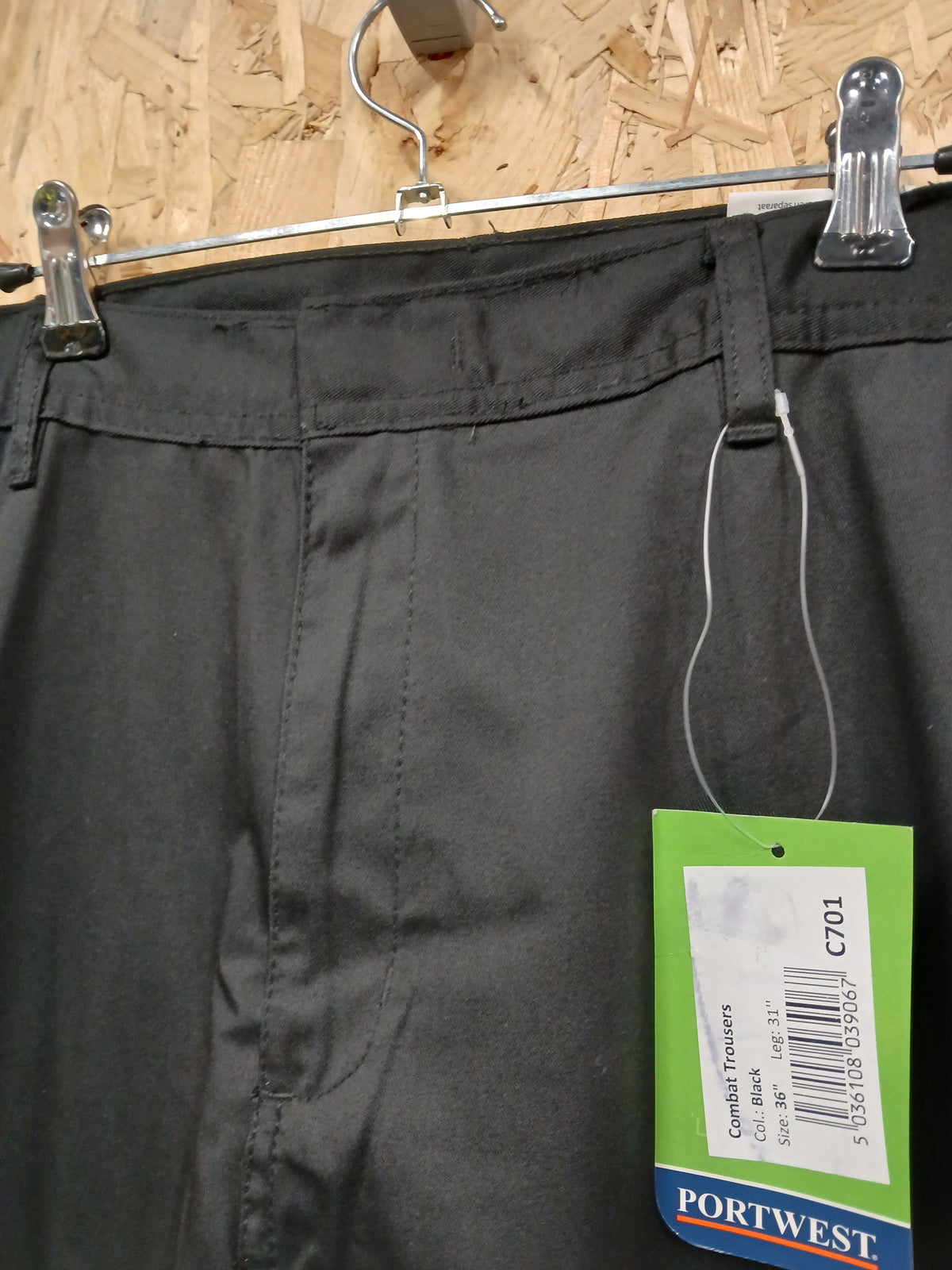 Portwest Combat Work Trousers - Black 36" regular