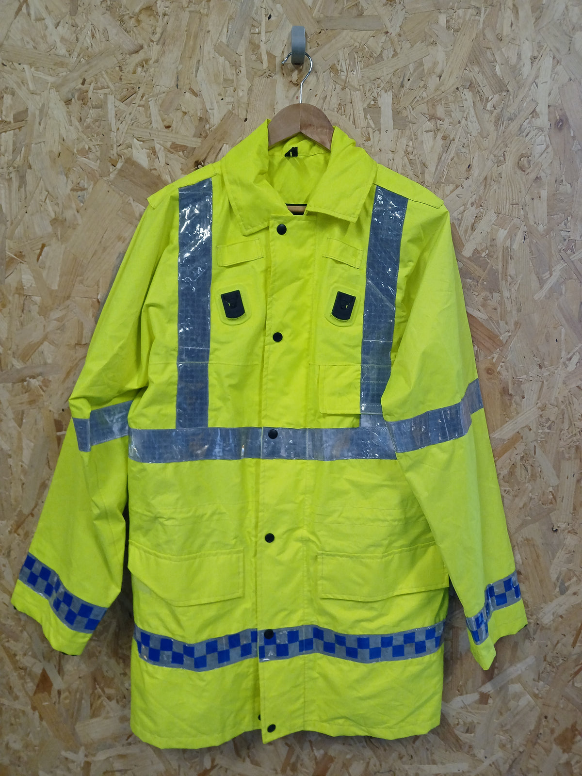 Ilasco British Police Waterproof Jacket - Yellow Hi-Vis Male Medium