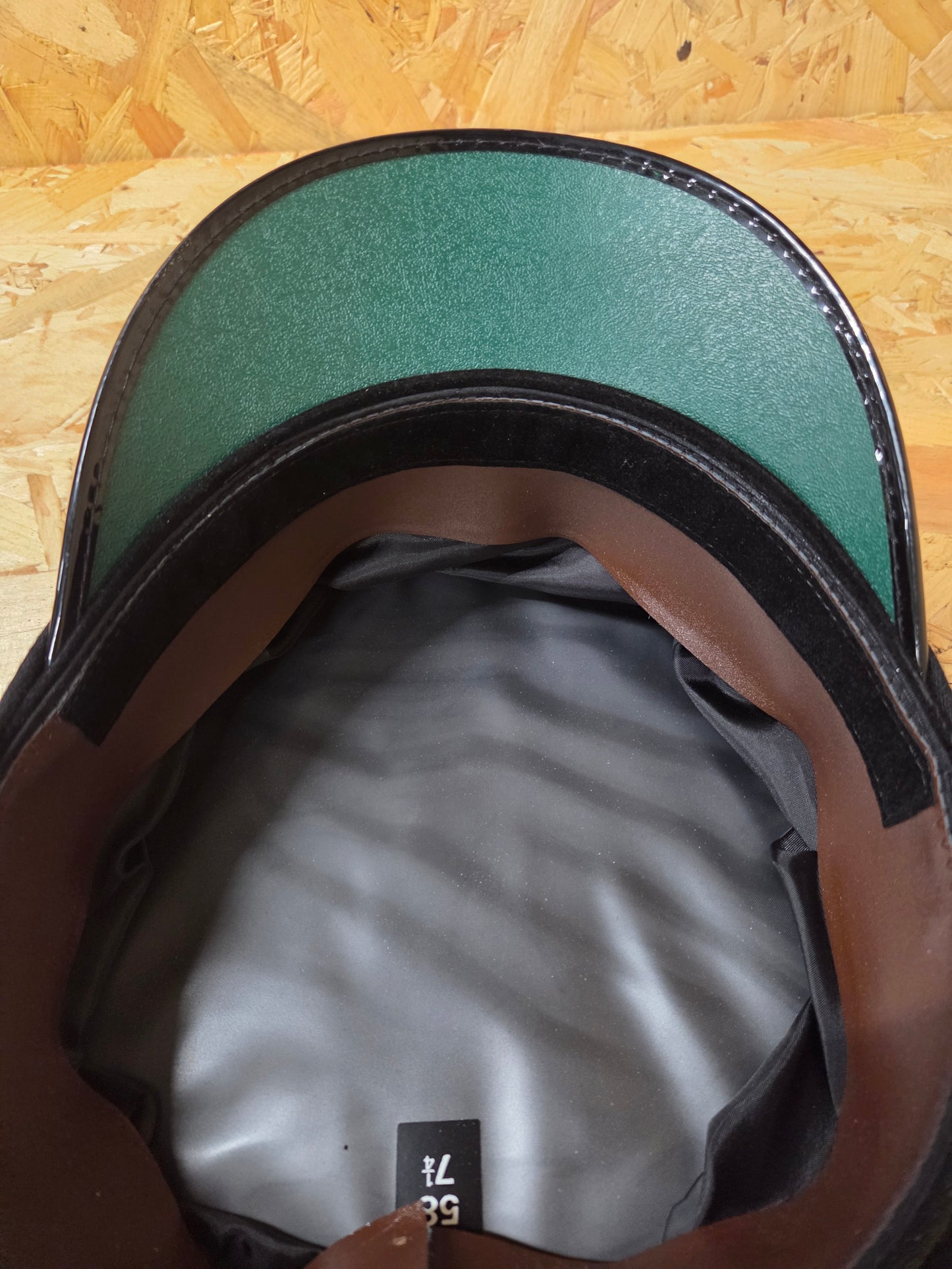 British Police Black Peaked Cap Black and White Chequered Band